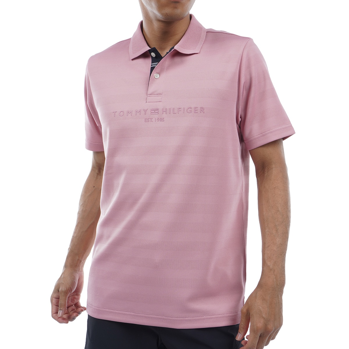 在庫処分 トミー ヒルフィガー ゴルフ 半袖 ポロシャツ ブラインドロゴ ジャガード 台衿付シャツ メンズ THMA314 ゴルフウェア トミー ヒルフィガー ゴルフ ポロシャツ 特価品 通販｜GDOゴルフショップ
