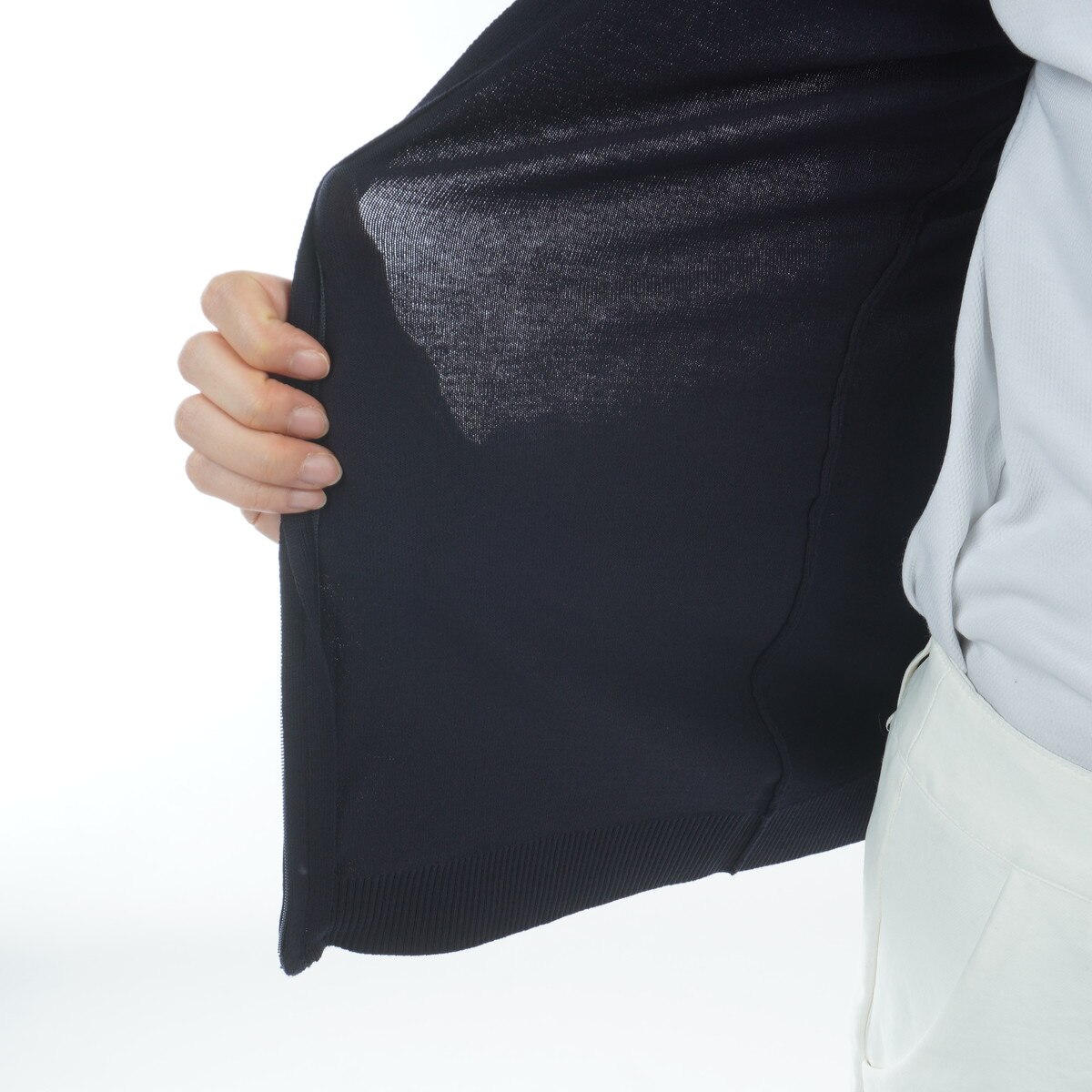 インターシャフルジップモックセーター レディス(中間着(セーター