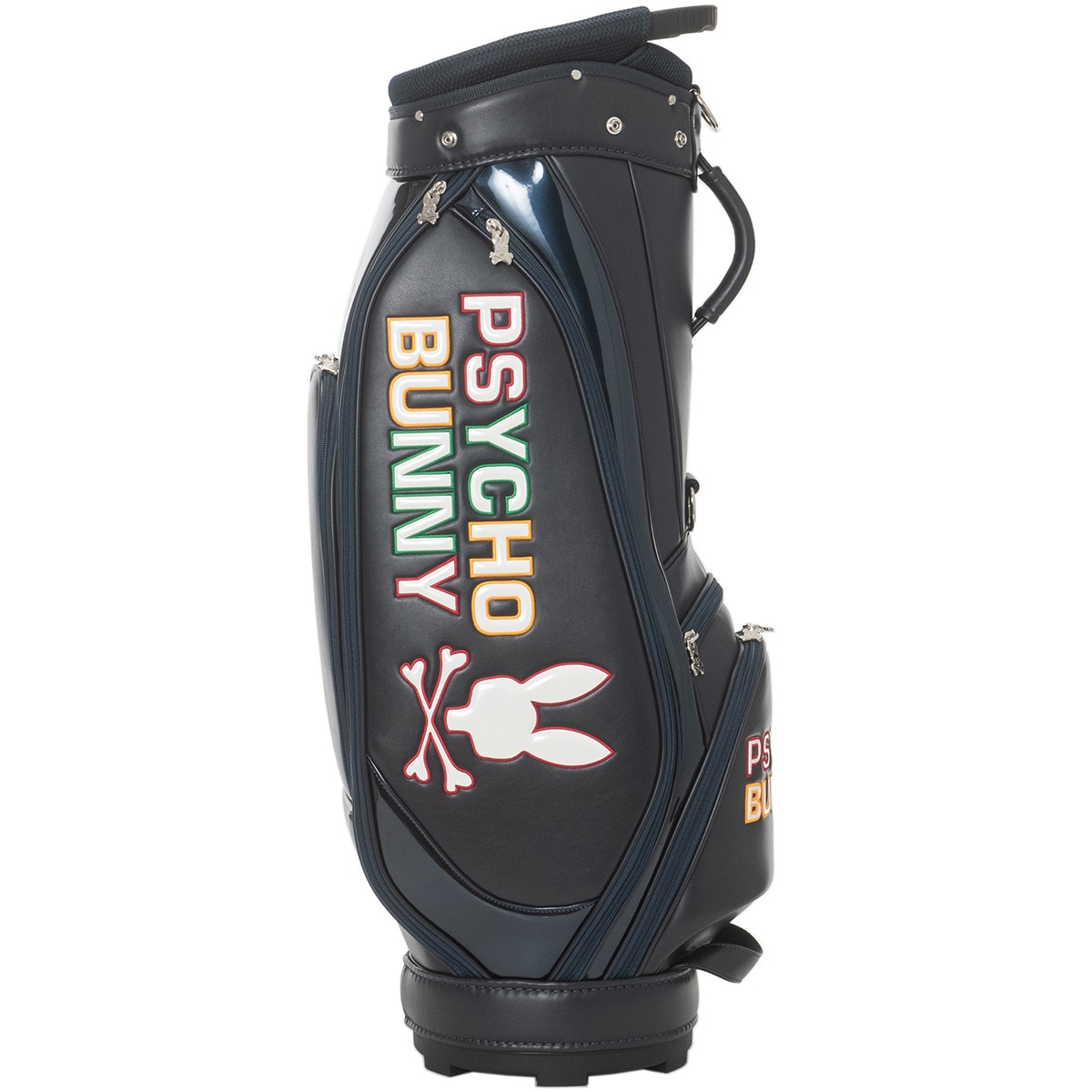 Psycho Bunny ゴルフキャディバッグ エナメルブラック GOLF]カートキャディバッグ EXCLUSIVE EDITION｜Psycho Bunny