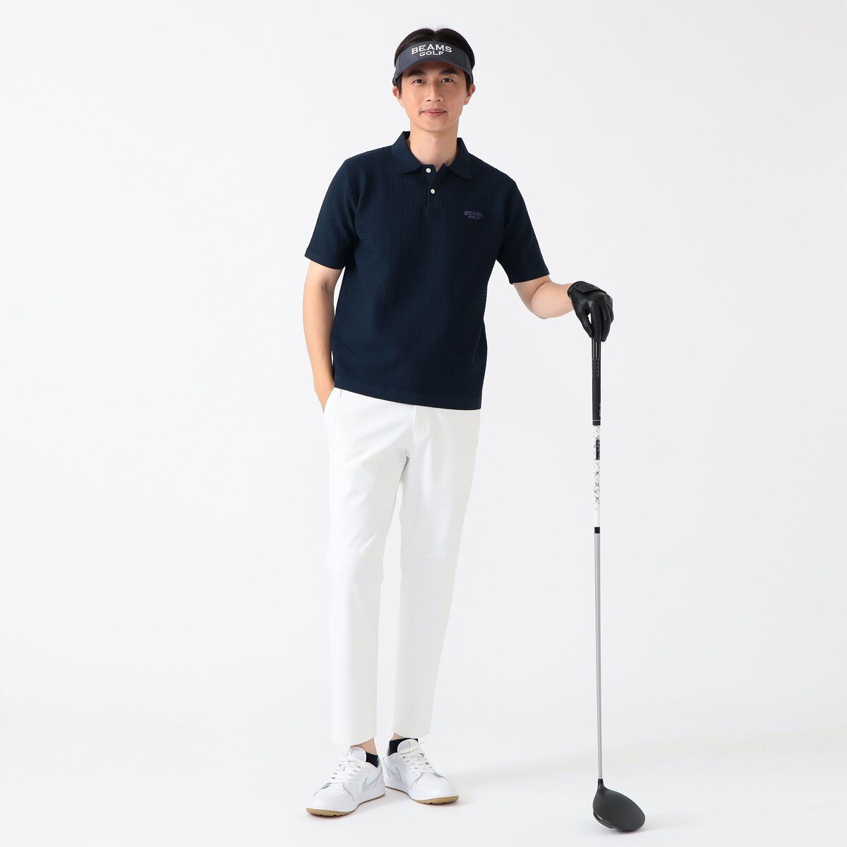 美品ビームスゴルフポロシャツ半袖XLパープル PURPLE LABEL タック編み ポロシャツ(半袖シャツ・ポロシャツ)|BEAMS