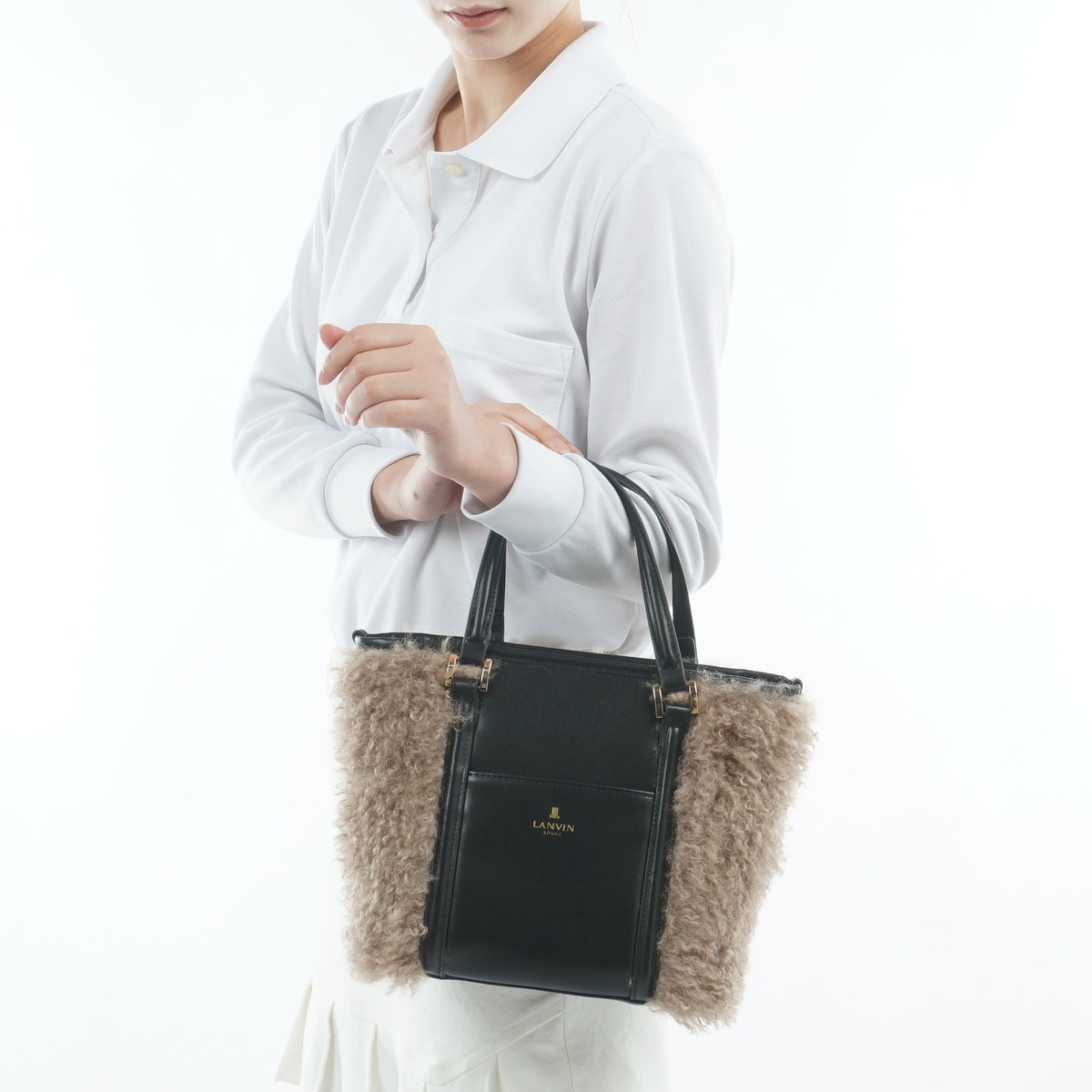 アールデコ100周年 フェイクファーカートバッグ(ラウンドバッグ