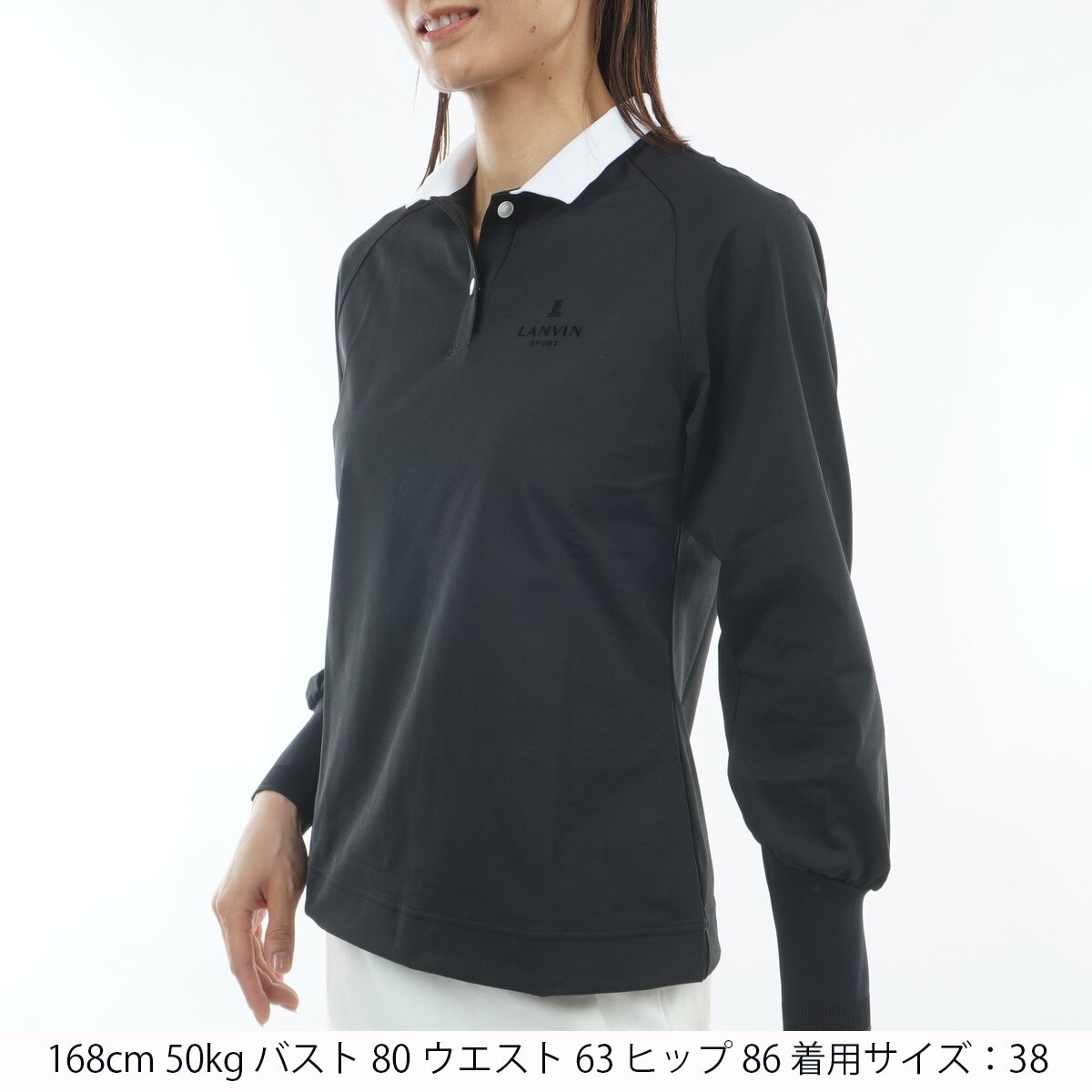 メッシュリブ襟長袖ポロシャツ レディス(長袖シャツ・ポロシャツ