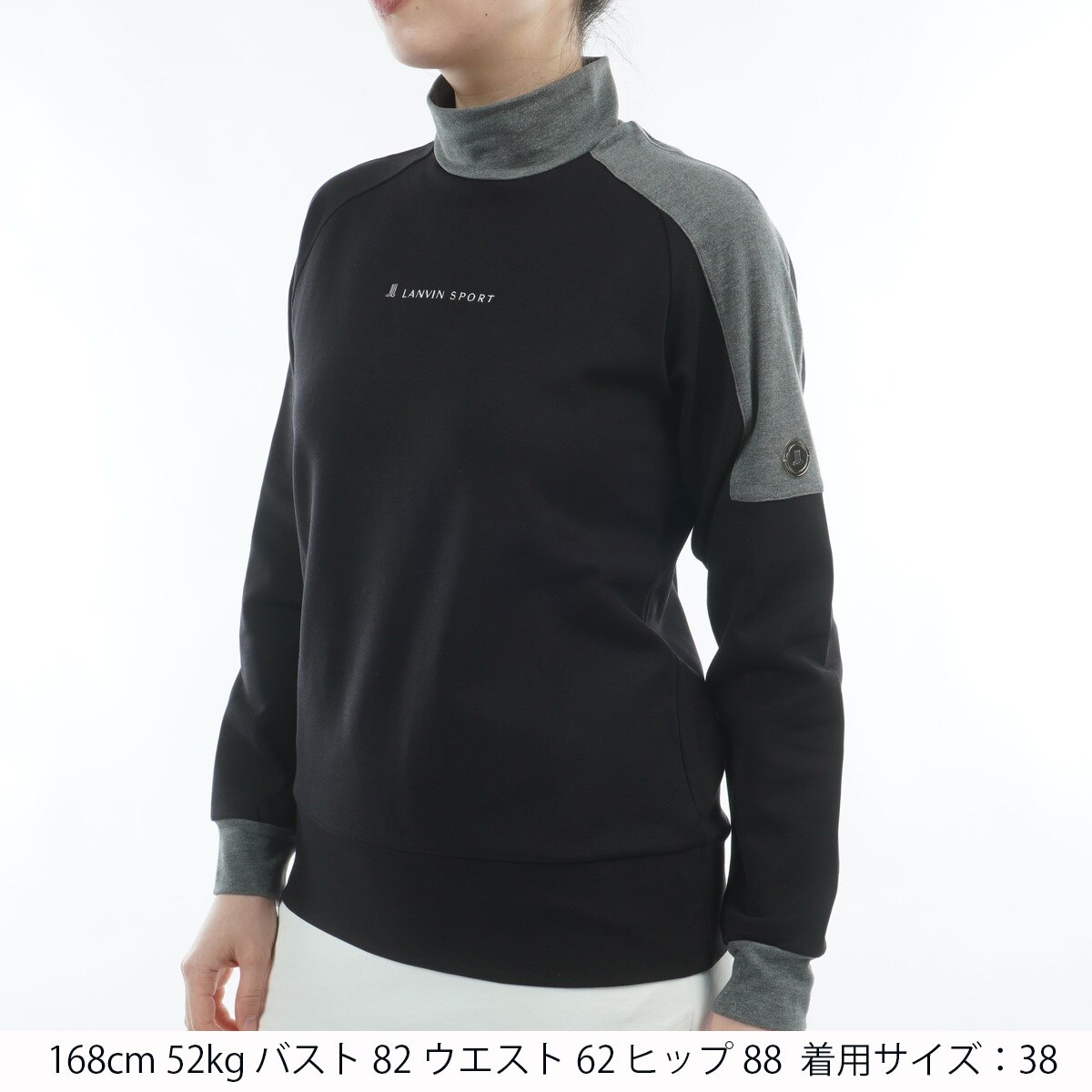 ストレッチ ブロッキングデザイン ハイネック長袖シャツ レディス(長袖
