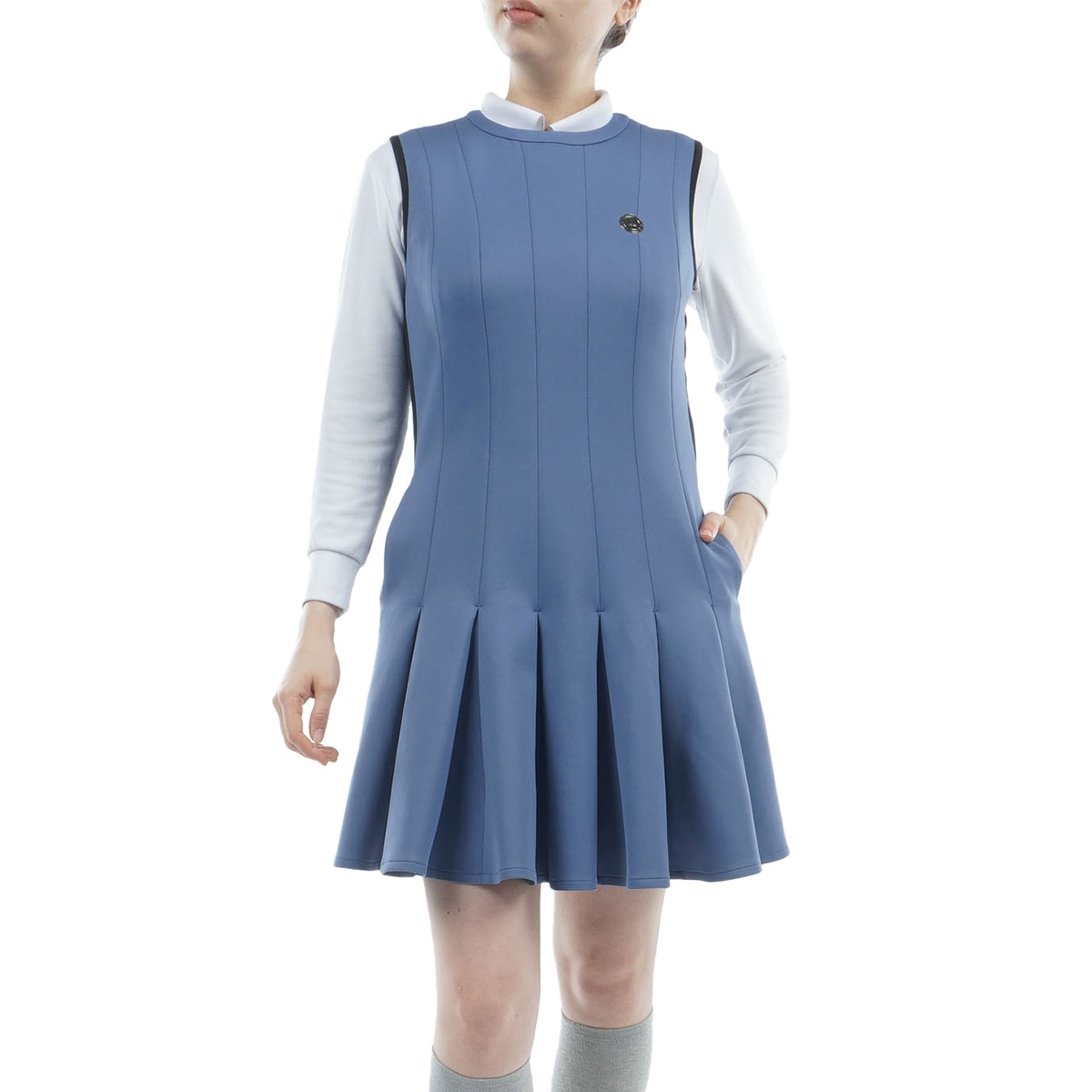 LANVIN SPORT ランバンスポール　ワンピース　ロゴ　半袖　黒　白　38 LANVIN SPORT 【135周年】半袖ワンピース -デサントストア