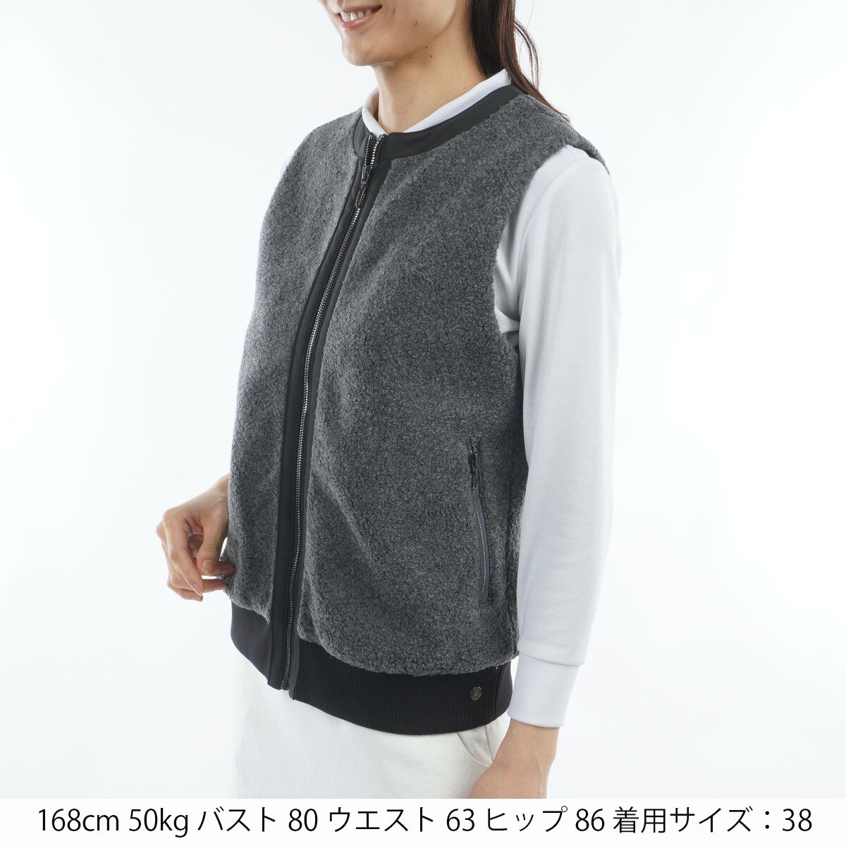 フェイクファー ストレッチアウターベスト レディス(ベスト)|LANVIN