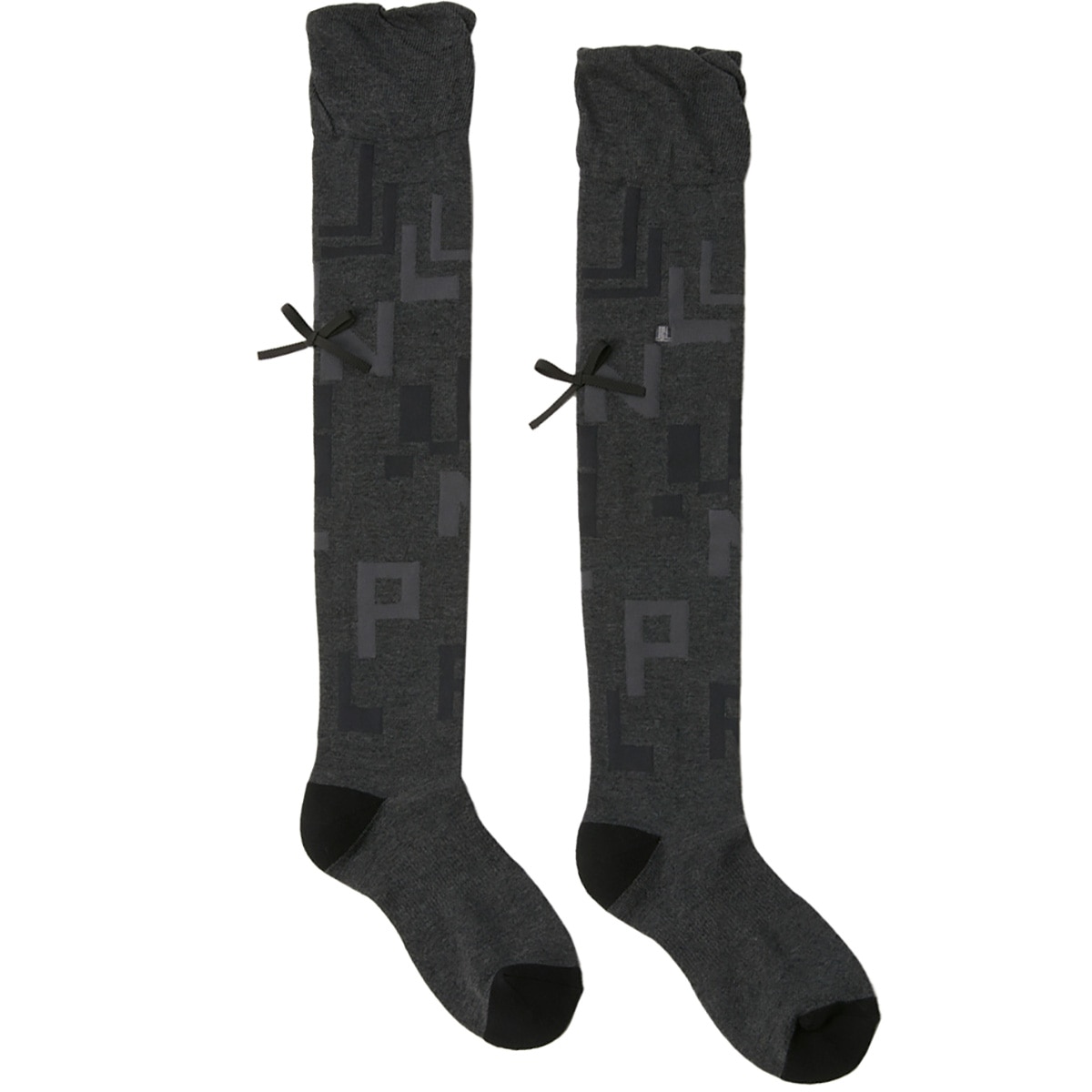 リボン付きロゴデザインニーハイソックス レディス(靴下)|LANVIN SPORT