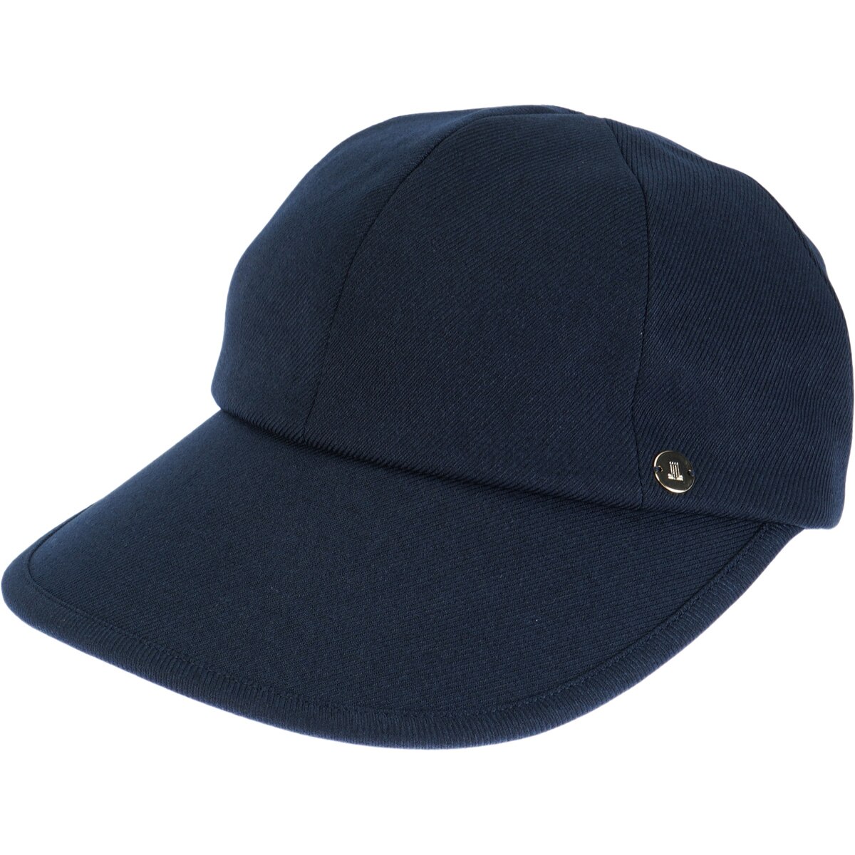 ランバン スポール 中綿キルティングキャップ 耳あて付き ロゴ ゴルフ F 青 美品】ランバンスポール 耳当て付き中綿キャップ ネイビー×黒