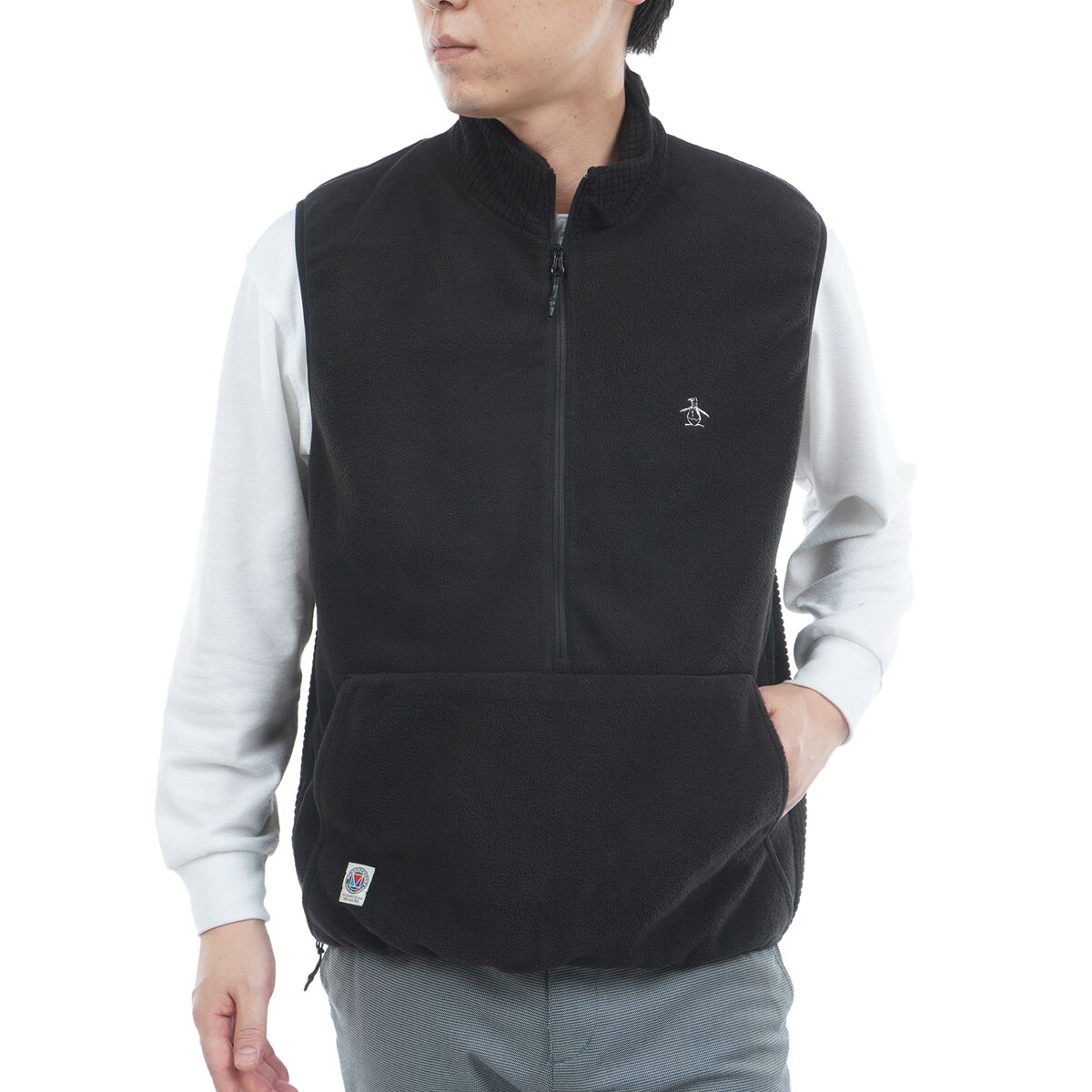 【人気】 【上質】 マンシングウェア 中綿入り ベスト ワンピース ブラック ♪ Munsingwear HEAT NAVI はっ水アウターベストワンピース 25FW