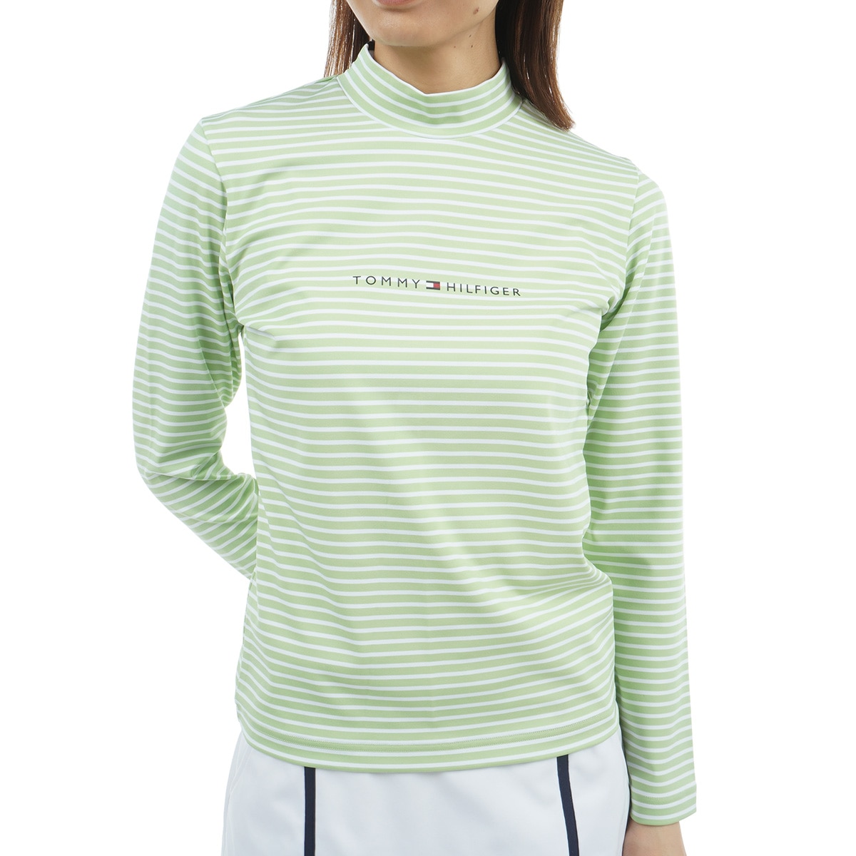 ストレッチ ベア天 モックネック長袖シャツ レディス(長袖シャツ