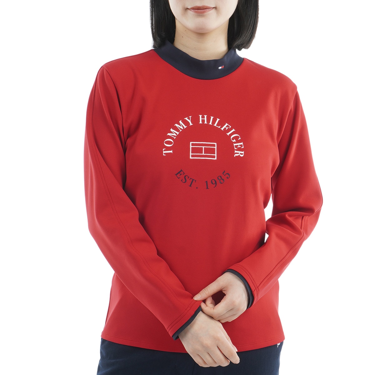 裏起毛 サークルロゴ モックネック長袖シャツ レディス(長袖シャツ