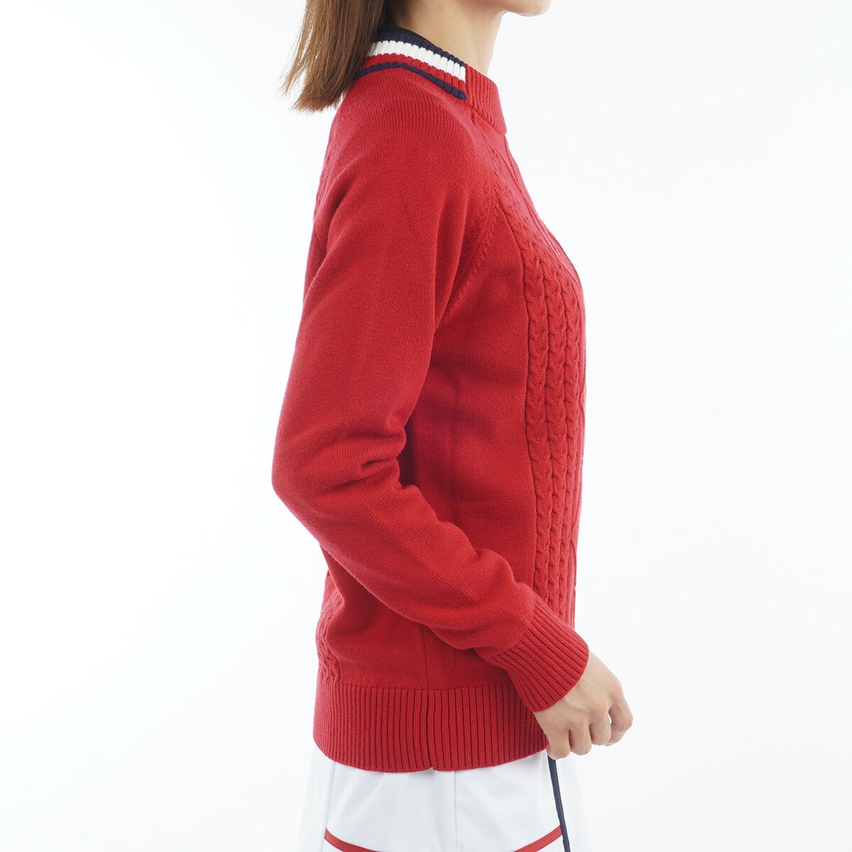 マシュマロタッチ ケーブル柄 ハイネックセーター レディス(中間着