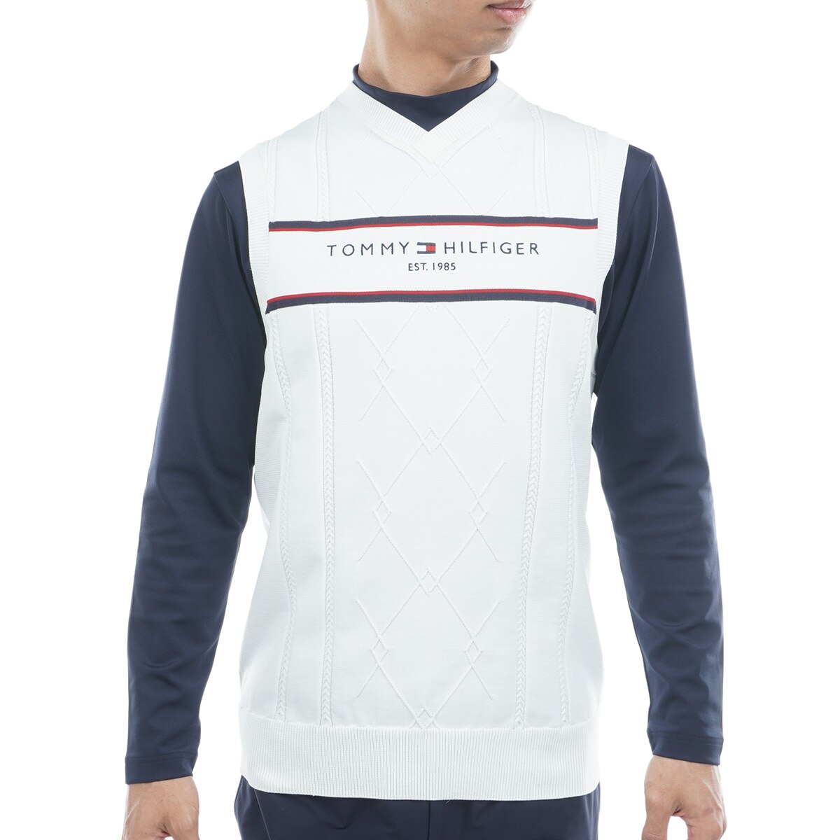 ケーブル浅Vネック ニットベスト(ベスト)|TOMMY HILFIGER GOLF(トミー