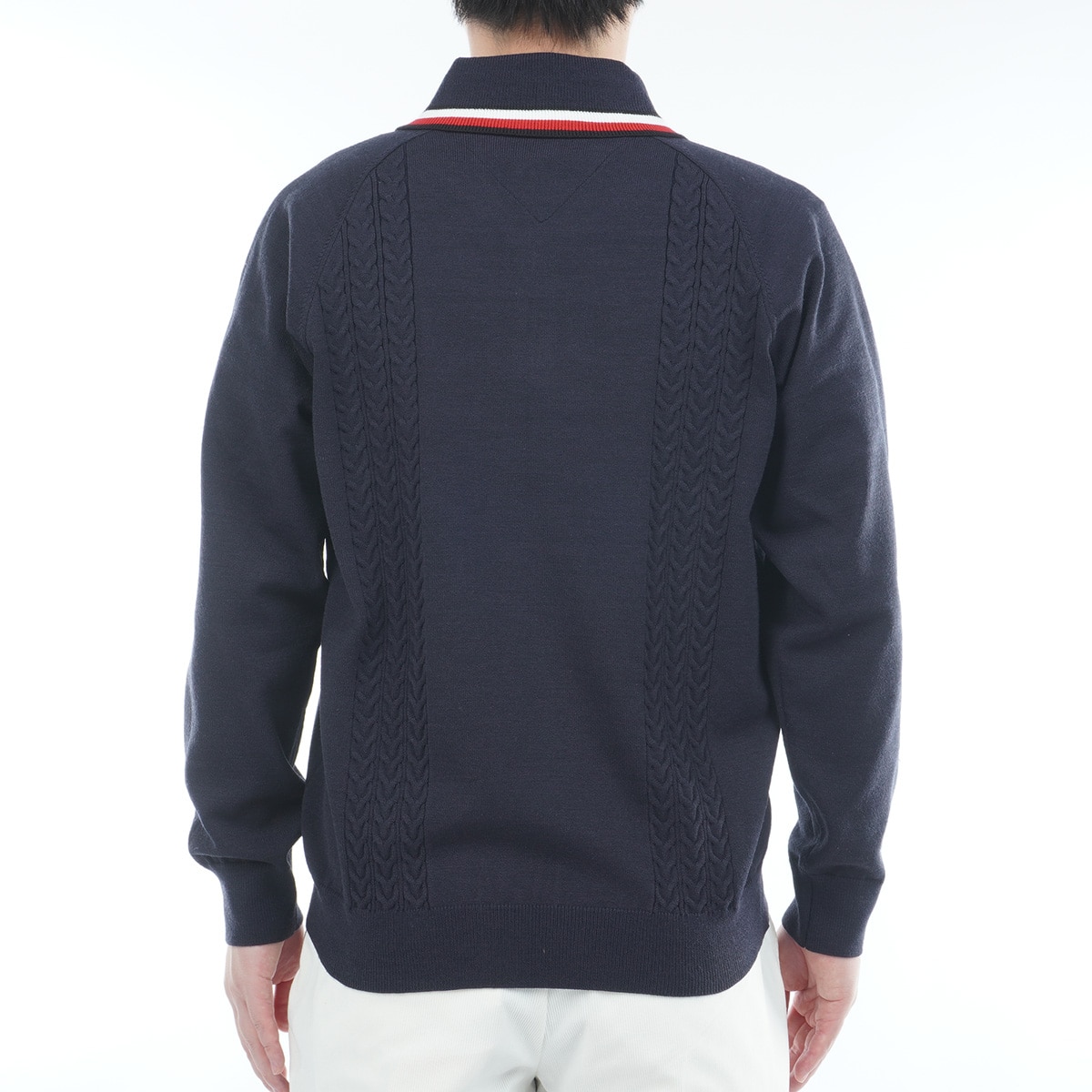 ケーブル柄 ショールカラーセーター(中間着(セーター、トレーナー