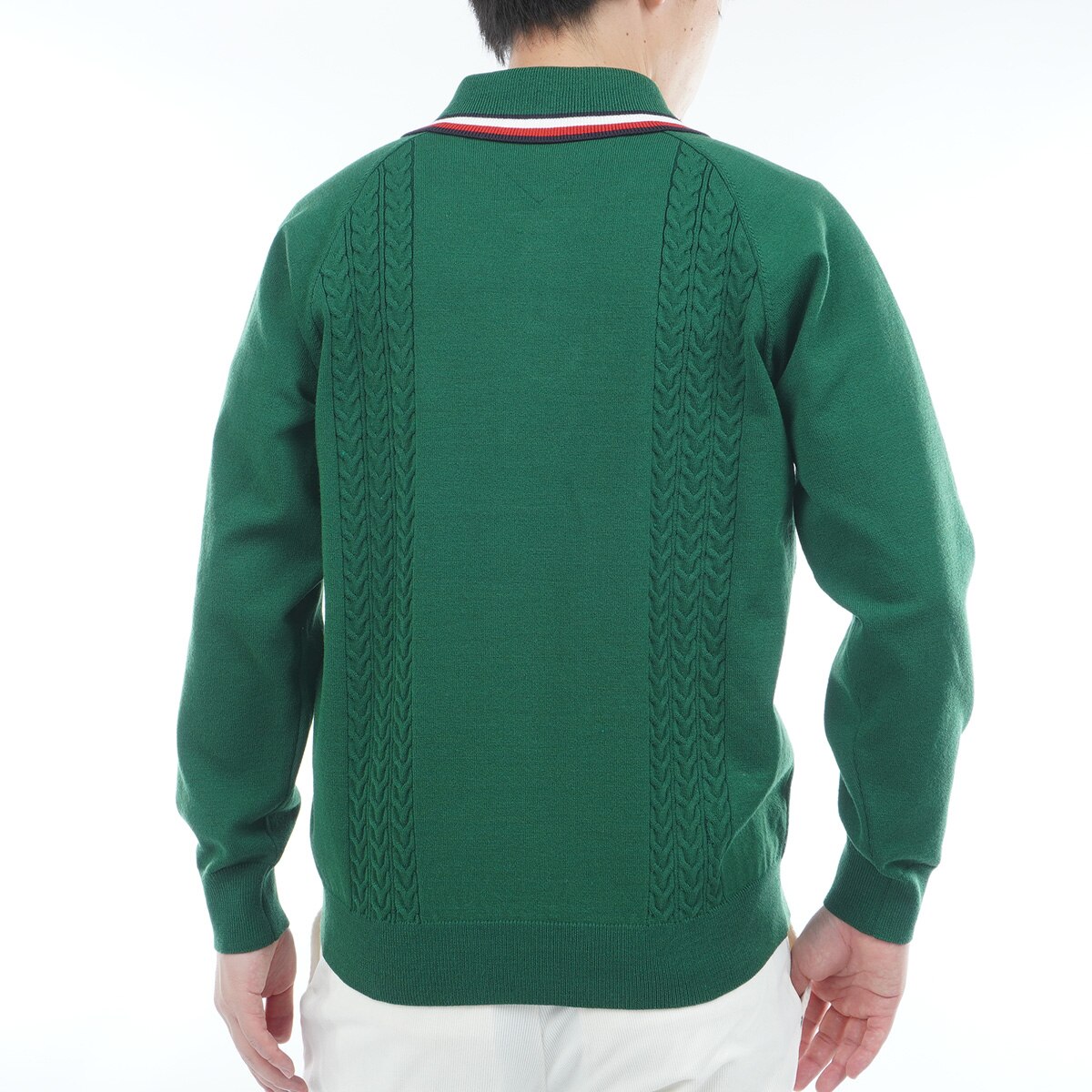 ケーブル柄 ショールカラーセーター(中間着(セーター、トレーナー