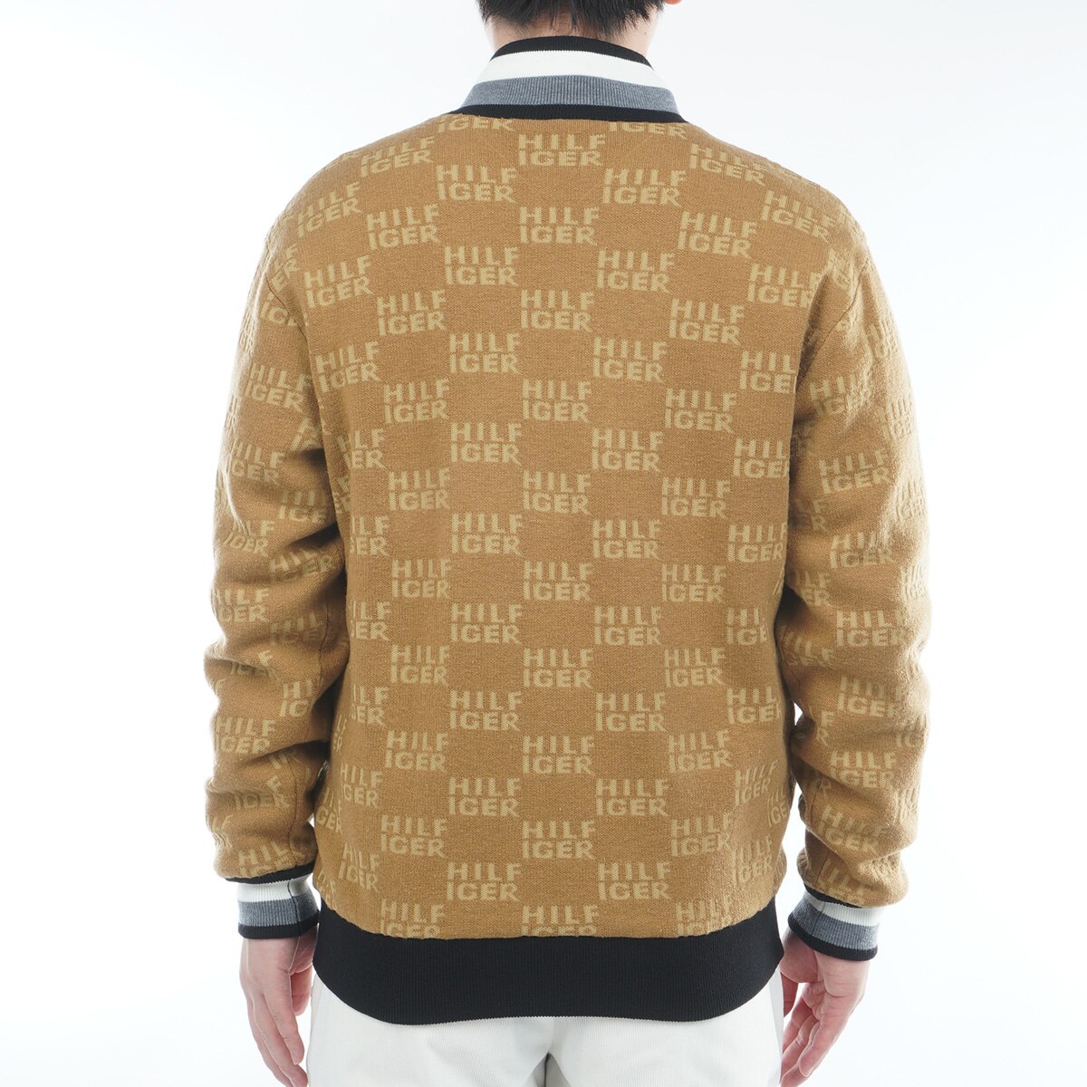 ストレッチ ロゴジャカードニット リバーシブルジャケット(アウター