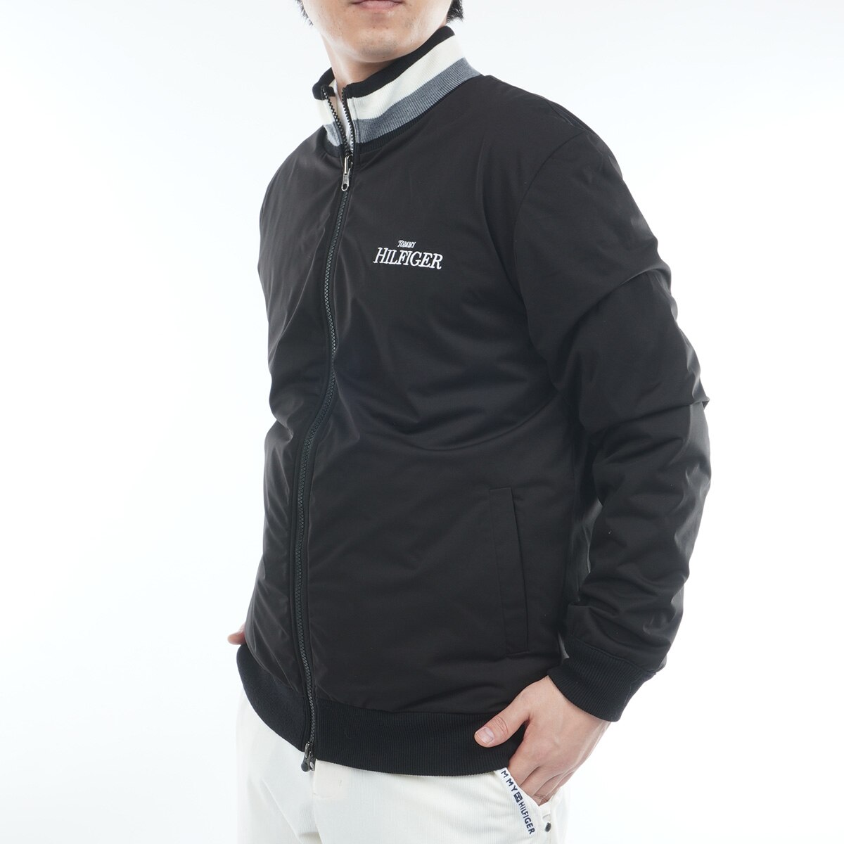 【新品未使用】トミーヒルフィガー ロゴジャガードニット リバーシブルジャケット ストレッチ ロゴジャカードニット リバーシブルジャケット(アウター