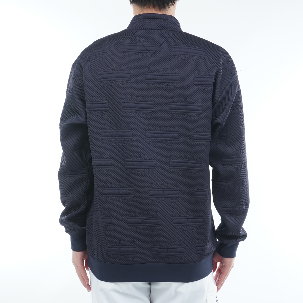 ジャカードキルト モックネックスウェット(中間着(セーター