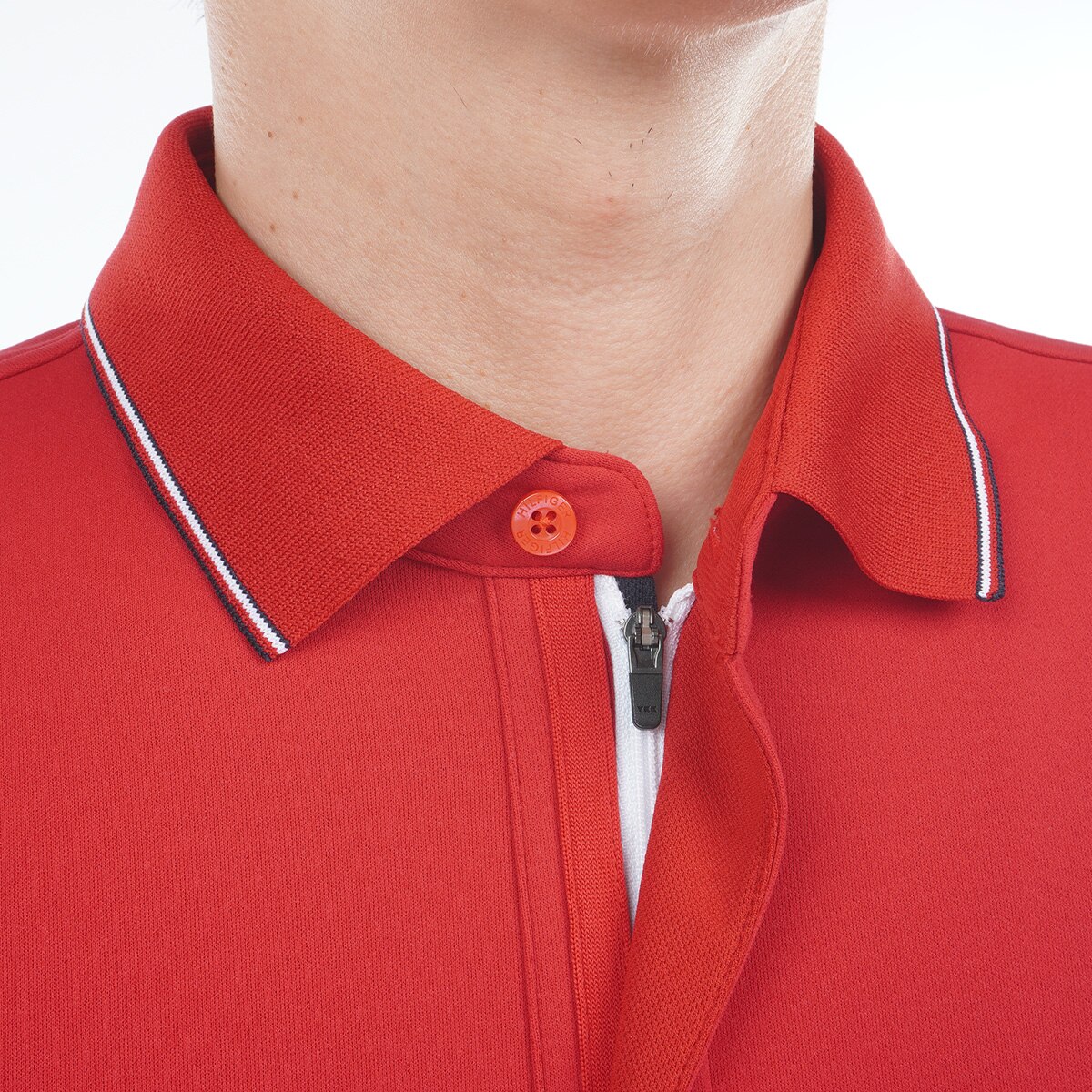 ストレッチ 裏起毛 ジップアップ 台衿付き長袖ポロシャツ(長袖シャツ