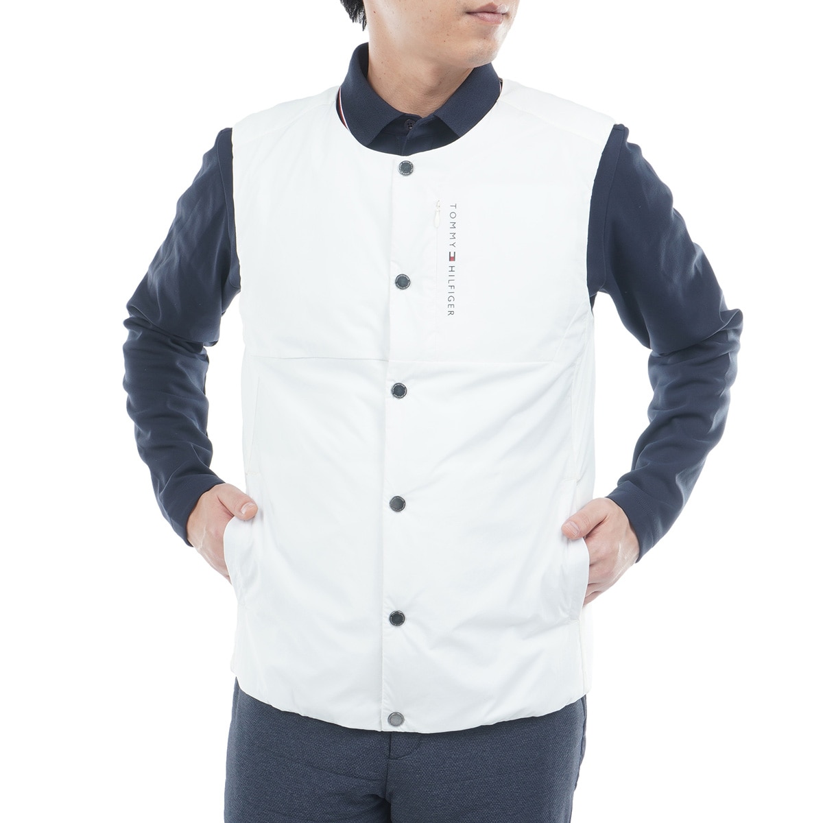 トミーヒルフィガーゴルフ　ホワイト キルティング ベスト メンズ トミー ヒルフィガー ゴルフ ベスト 通販｜GDOゴルフショップ