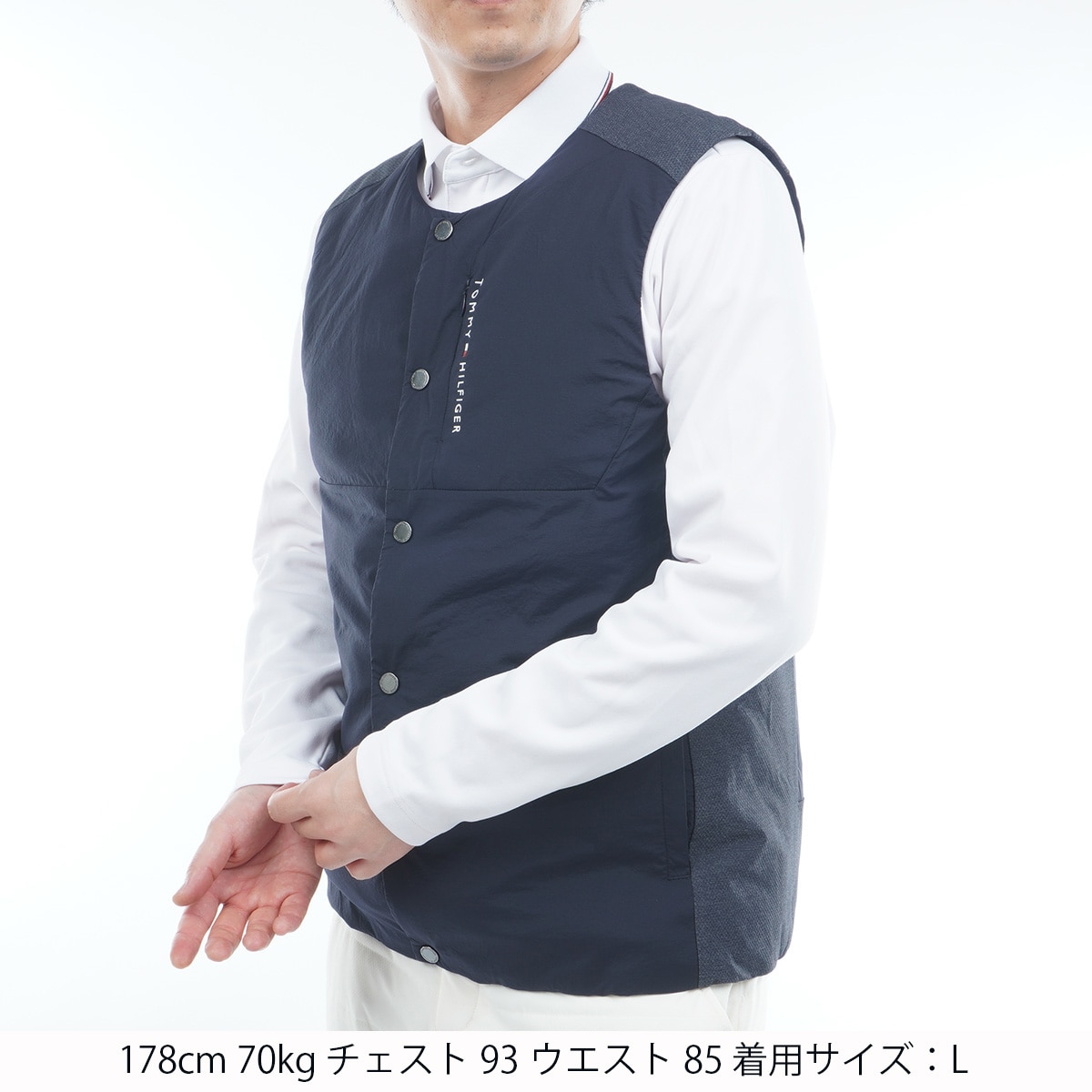 ストレッチ ノーカラー中綿ベスト(ベスト)|TOMMY HILFIGER GOLF(トミー