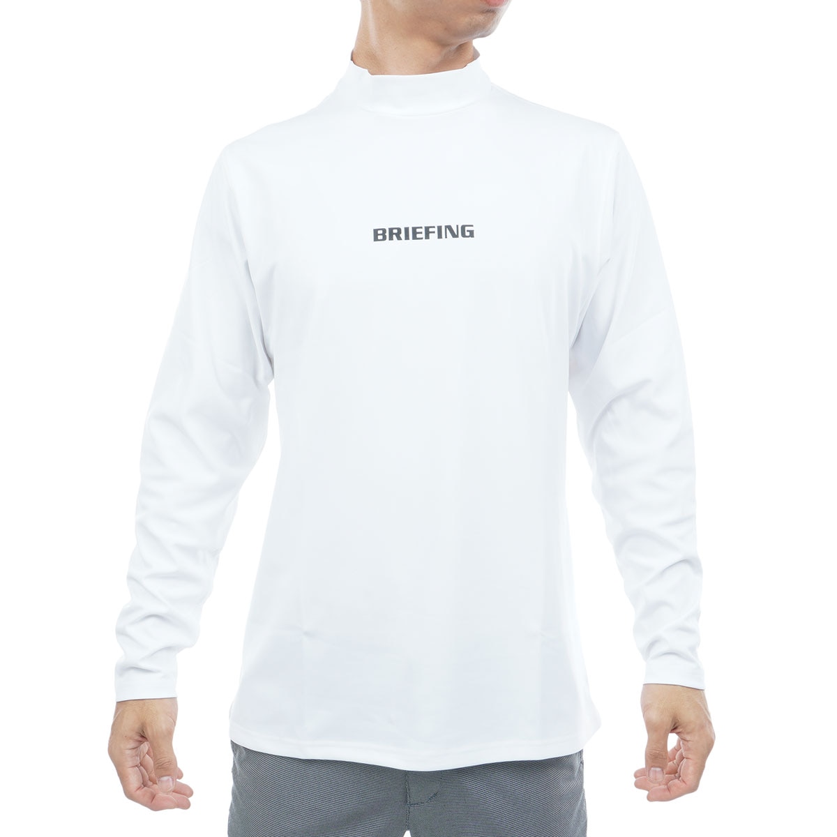 美品　BRIEFING ブリーフィング　長袖ポロシャツ BRIEFING 長袖ポロシャツ ホワイト XLサイズ