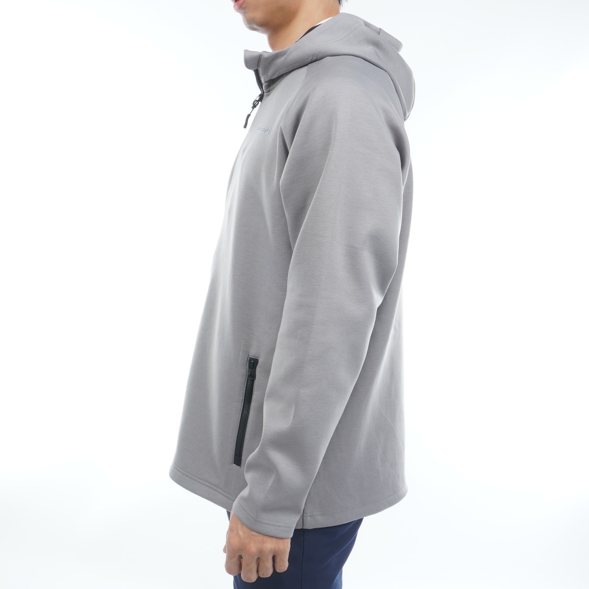 BRIEFING ブリーフィング　グレー杢で背中に3Dロゴが付いた前開きパーカー 正規取扱店 BRIEFING (ブリーフィング) BRG253M25 MS 3D LOGO PARKA