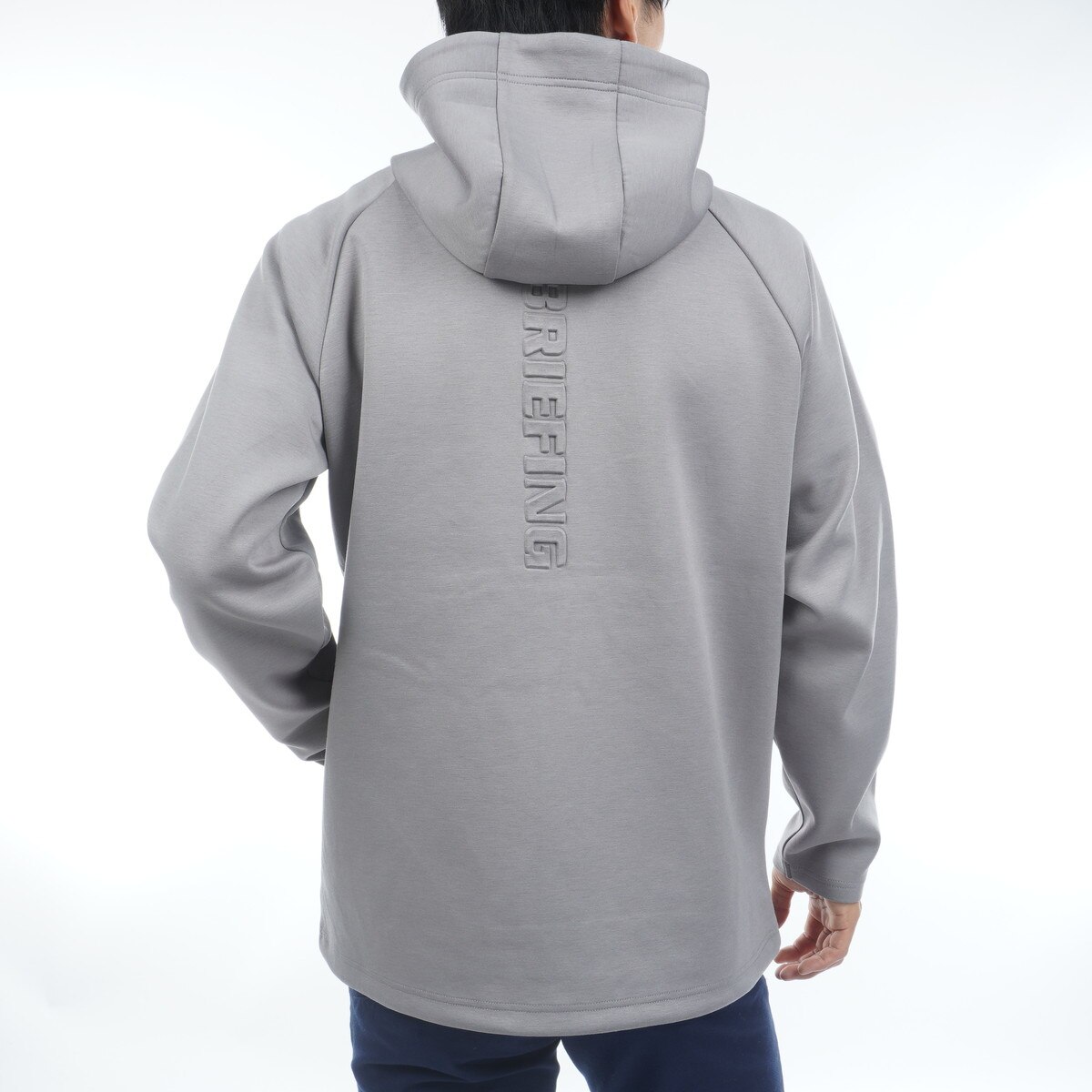 BRIEFING ブリーフィング　グレー杢で背中に3Dロゴが付いた前開きパーカー BRIEFING（ブリーフィング）の「【ブリーフィングゴルフ】WOMENS 3D