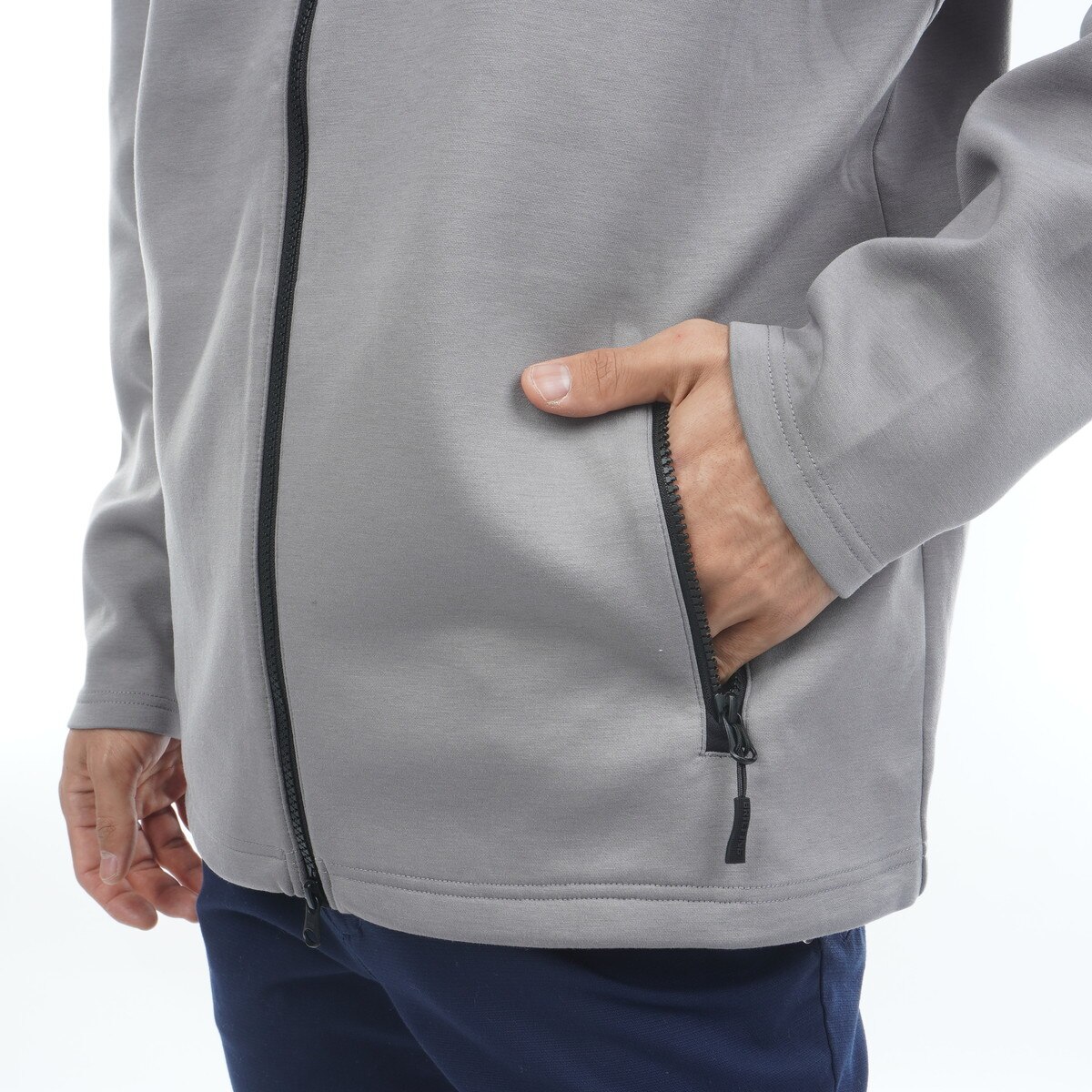 BRIEFING ブリーフィング　グレー杢で背中に3Dロゴが付いた前開きパーカー BRIEFING GOLFジップパーカー ストレッチ MENS 3D LOGO PARKA017