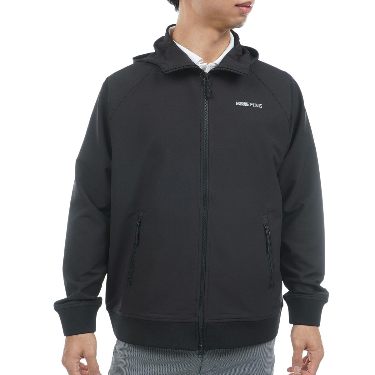 美品 ブリーフィング ゴルフ ウール調 ロゴパーカー M ブラック ジム 完売 美品 ブリーフィング ゴルフ ウール調 ロゴパーカー M ブラック ジム 完売