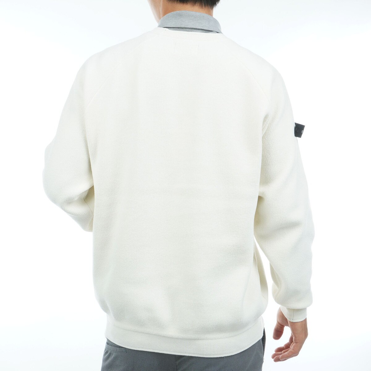 極美品 ブリーフィング メンズ モールヤーン ロゴクルーネックニット M モールヤーン ロゴ クルーネック セーター(中間着(セーター