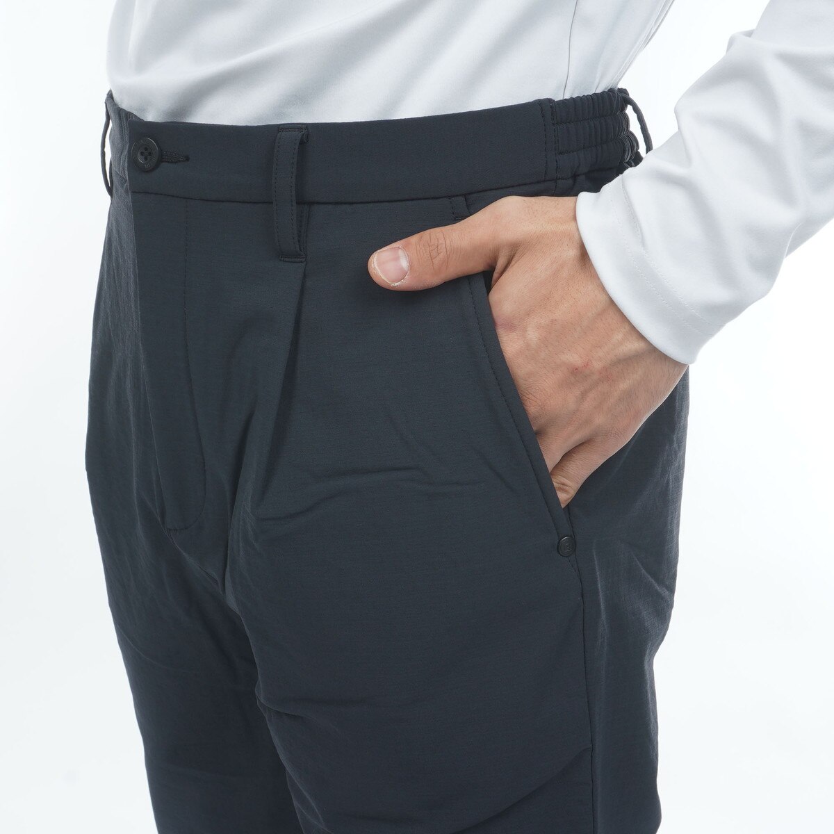 ストレッチ 裏起毛 ストームフリース ワイドテーパード ワンタック