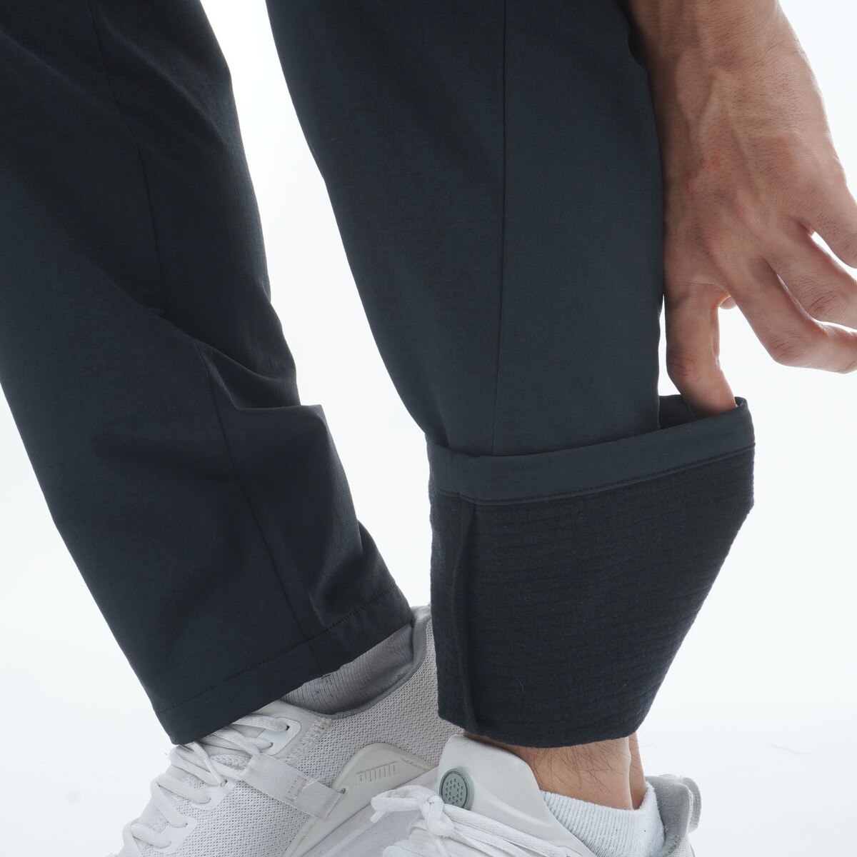 ストレッチ 裏起毛 ストームフリース ワイドテーパード ワンタック