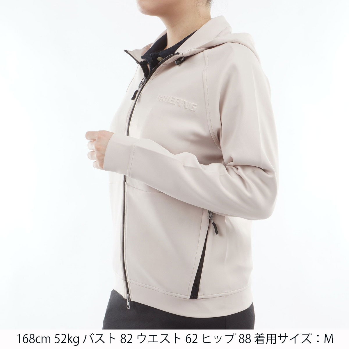 ストレッチ 3D ロゴ パーカー レディス(中間着(セーター、トレーナー