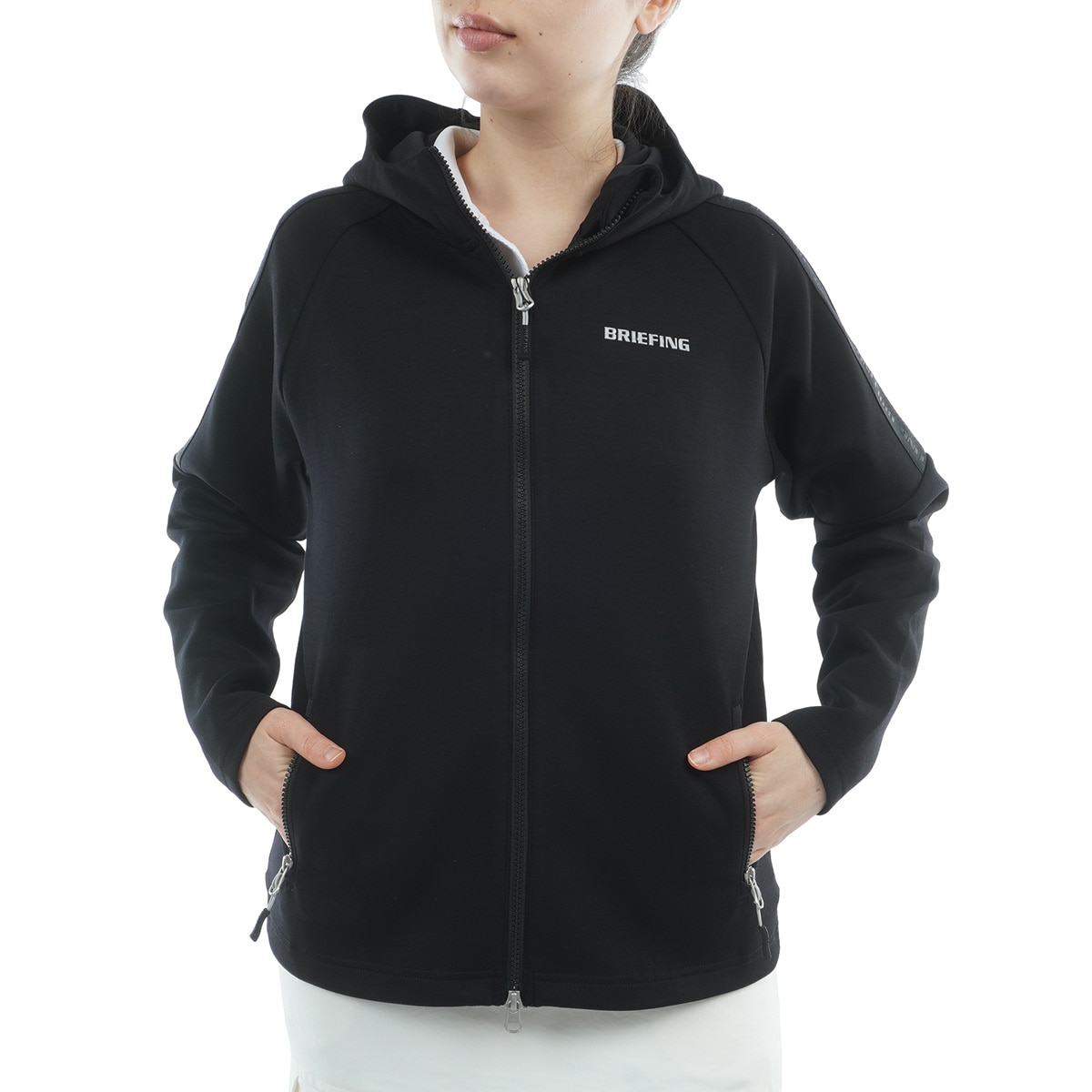 ウォーム ロゴ ライン パーカー レディス(中間着(セーター、トレーナー