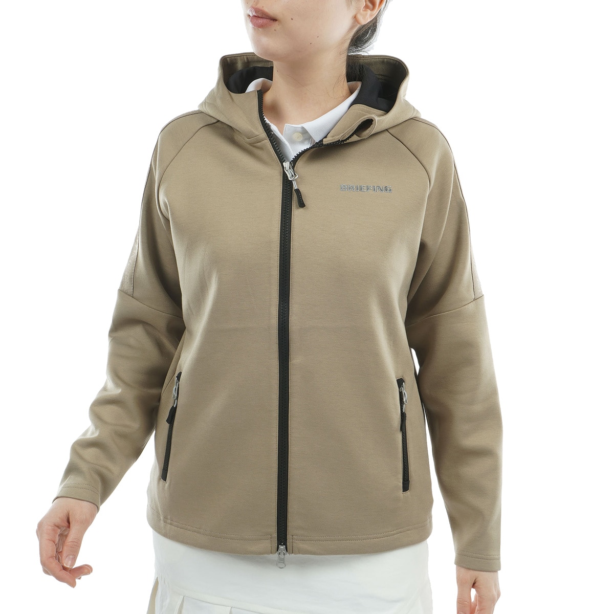 ウォーム ロゴ ライン パーカー レディス(中間着(セーター、トレーナー