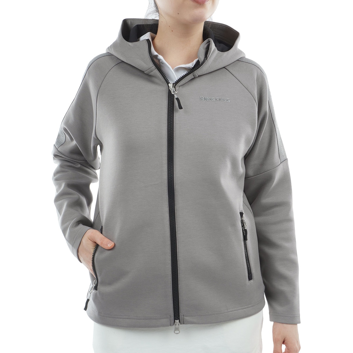 ウォーム ロゴ ライン パーカー レディス(中間着(セーター、トレーナー