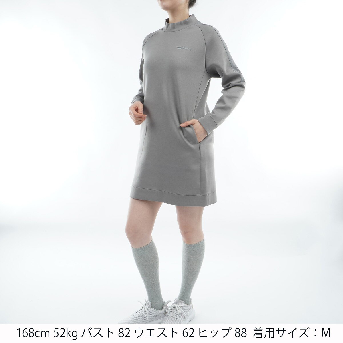 ウォーム ロゴ ライン ハイネック ワンピース レディス(ワンピース
