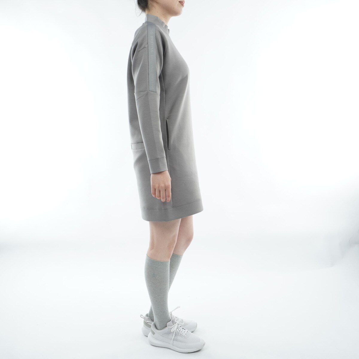 ウォーム ロゴ ライン ハイネック ワンピース レディス(ワンピース