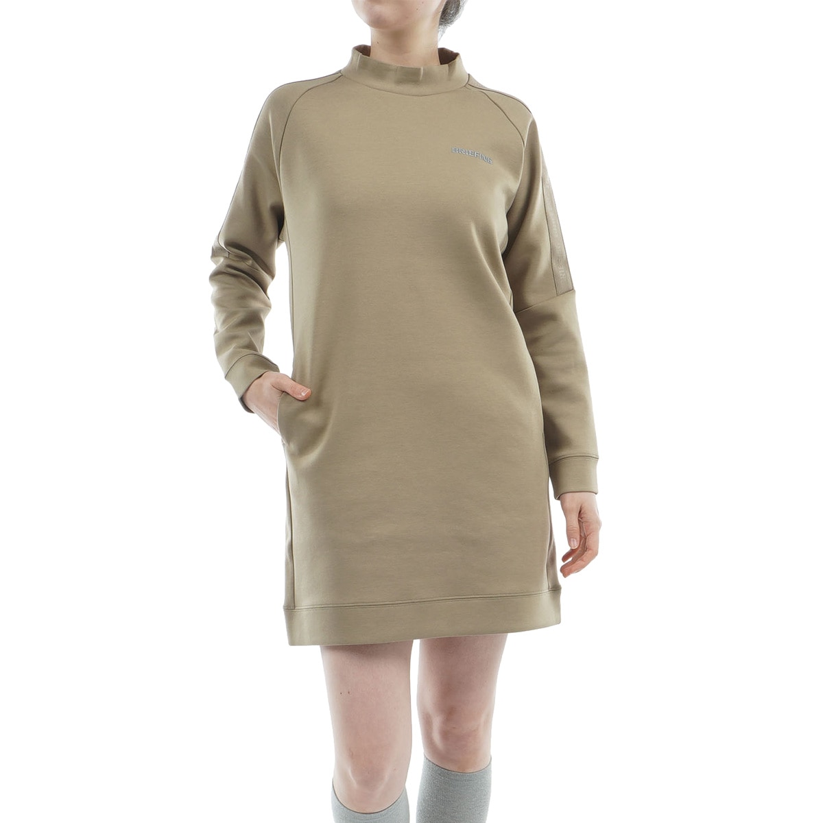 ウォーム ロゴ ライン ハイネック ワンピース レディス(ワンピース