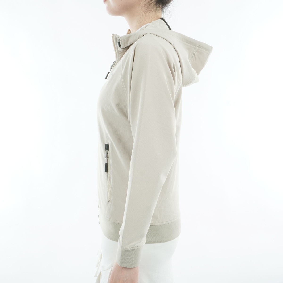 ストレッチ 裏起毛 ストームフリース BACK DOTS パーカー レディス