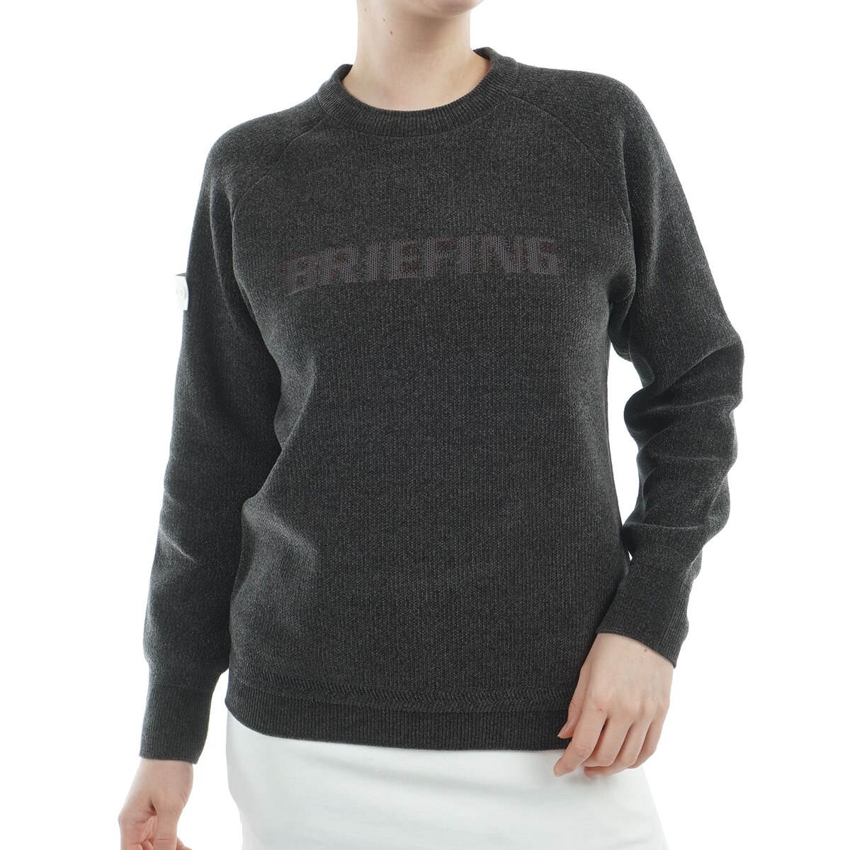 BRIEFING ブラック クルーネックセーター BRIEFING ブラック クルーネック セーター