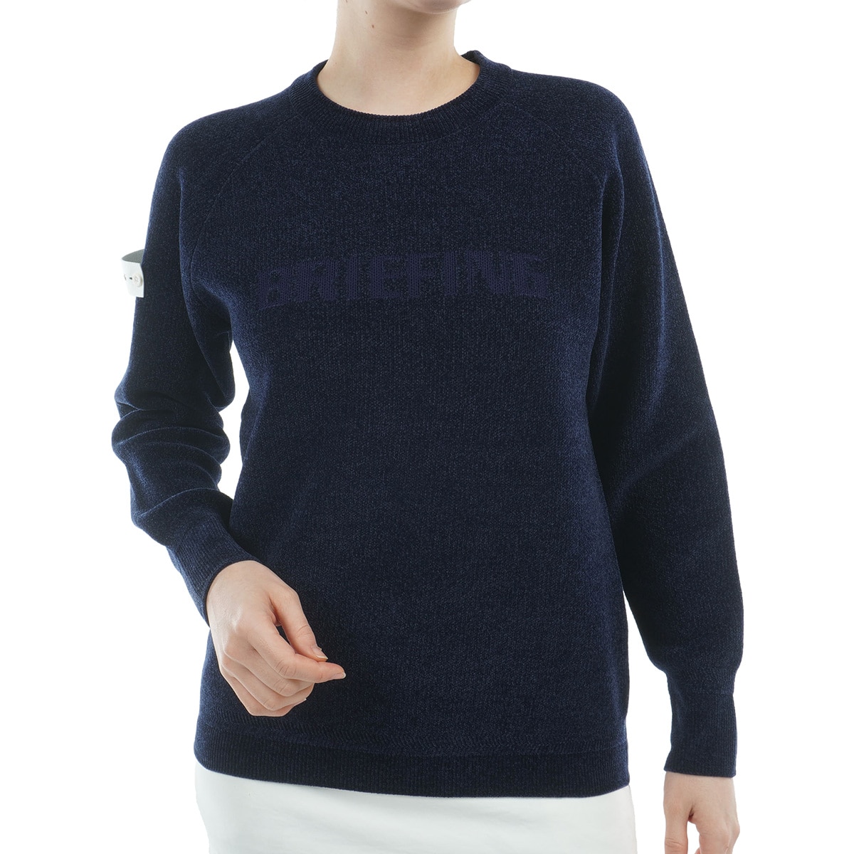 ブリーフィング　BRIEFING　モールヤーン ロゴ クルーネック セーター　レディス モールヤーン ロゴ クルーネック セーター レディス(中間着(セーター