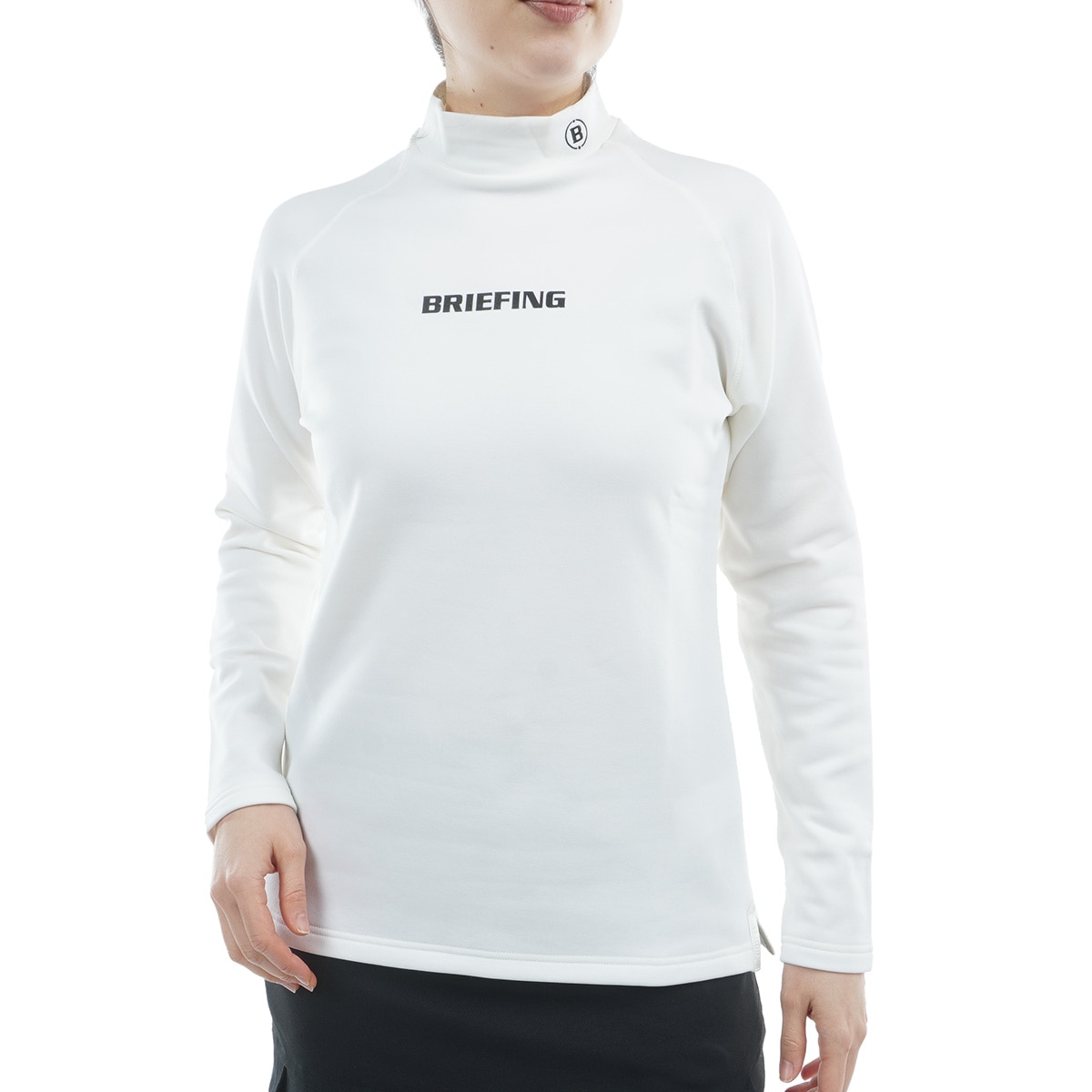 briefing 長袖ハイネックトップスとダウンスカート秋冬用 ストレッチ 裏起毛 ウォーム ハイネック長袖シャツ レディス(長袖