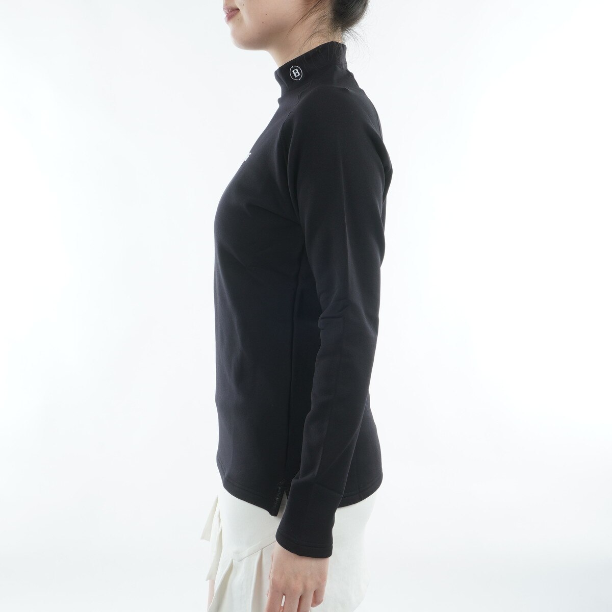 ストレッチ 裏起毛 ウォーム ハイネック長袖シャツ レディス(長袖