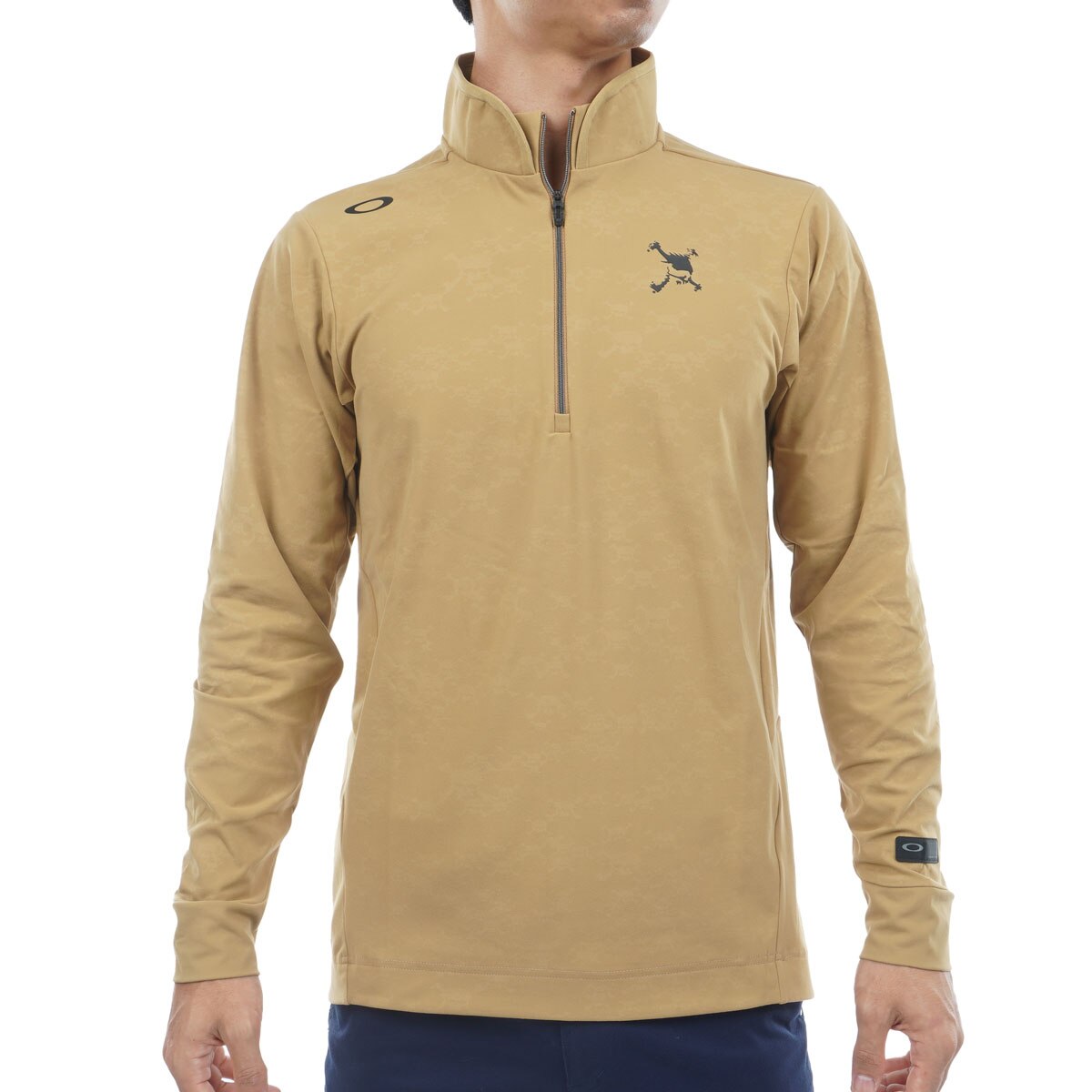 スカル EMBOSSED モックネック長袖シャツ(長袖シャツ・ポロシャツ