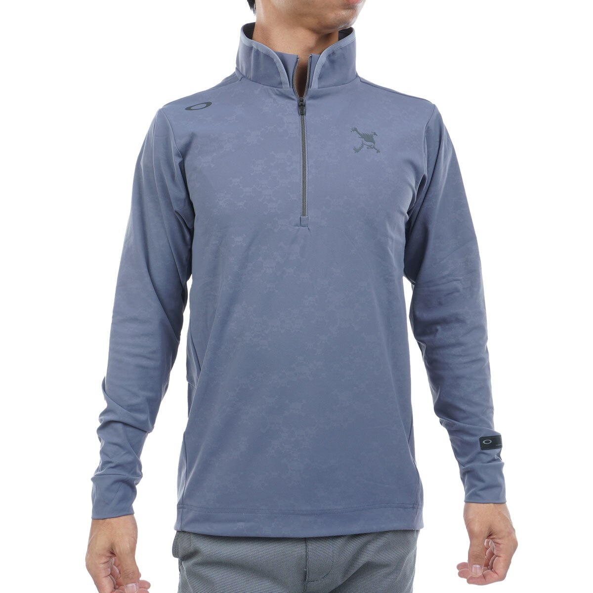新品　オークリー　モックネック　長袖シャツ　カットソー　スカル　ブラック　2XL OAKLEY オークリー（OAKLEY）（メンズ）ゴルフウェア SKULL 長袖
