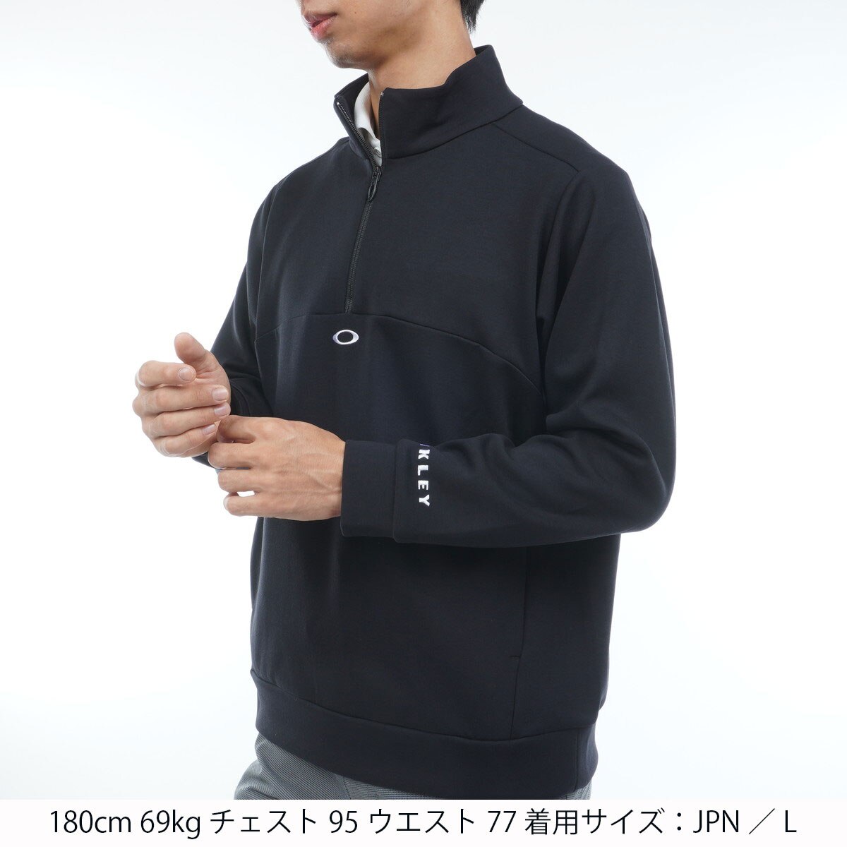 美品メンズL　オークリー　ゴルフ　トレーナー　ハーフジップ　ハイネック　吸水速乾 オークリー（OAKLEY）（メンズ）ゴルフウェア アウター STALWART