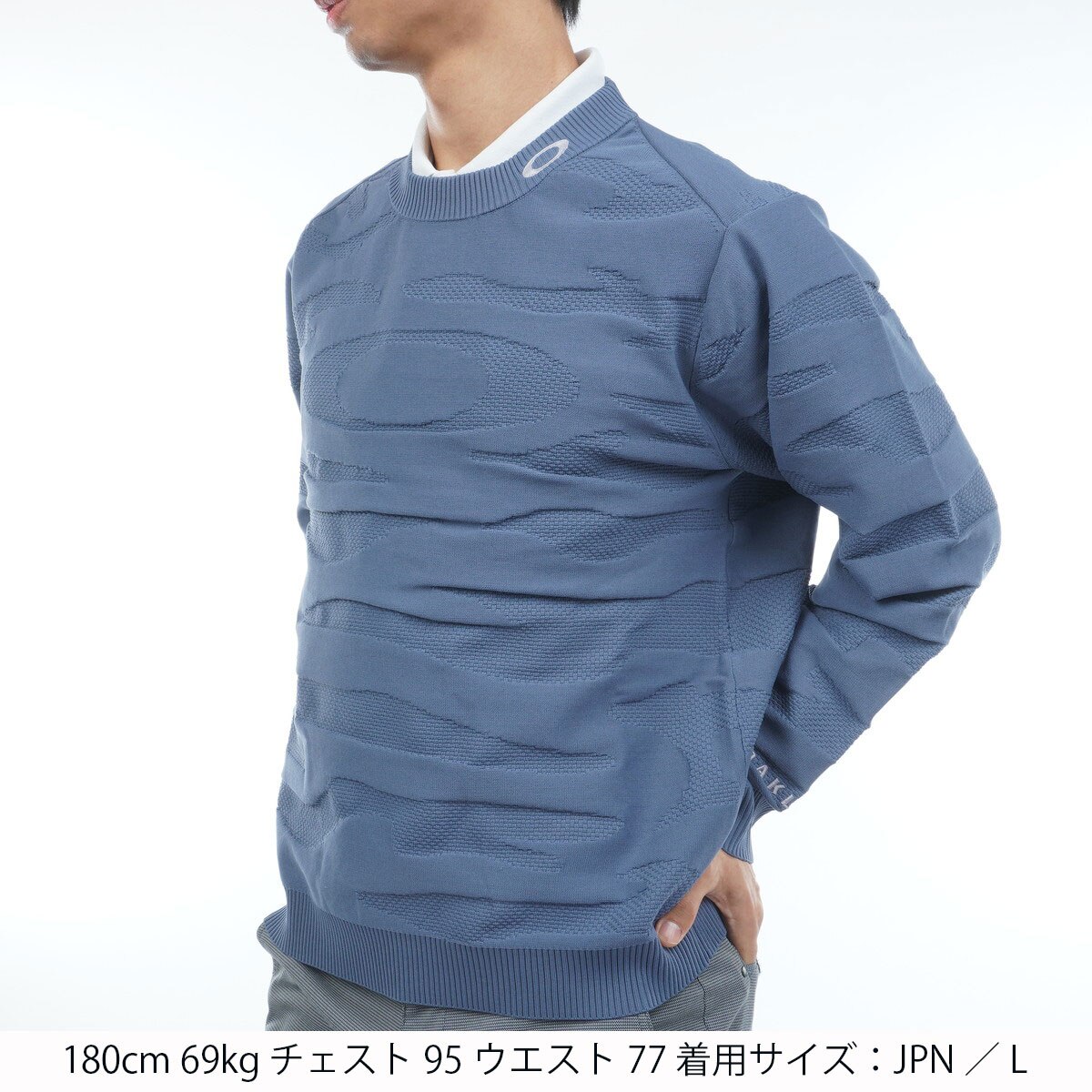 OAKLEY ストレッチ カモ ジャカード クルーネックセーター(中間着