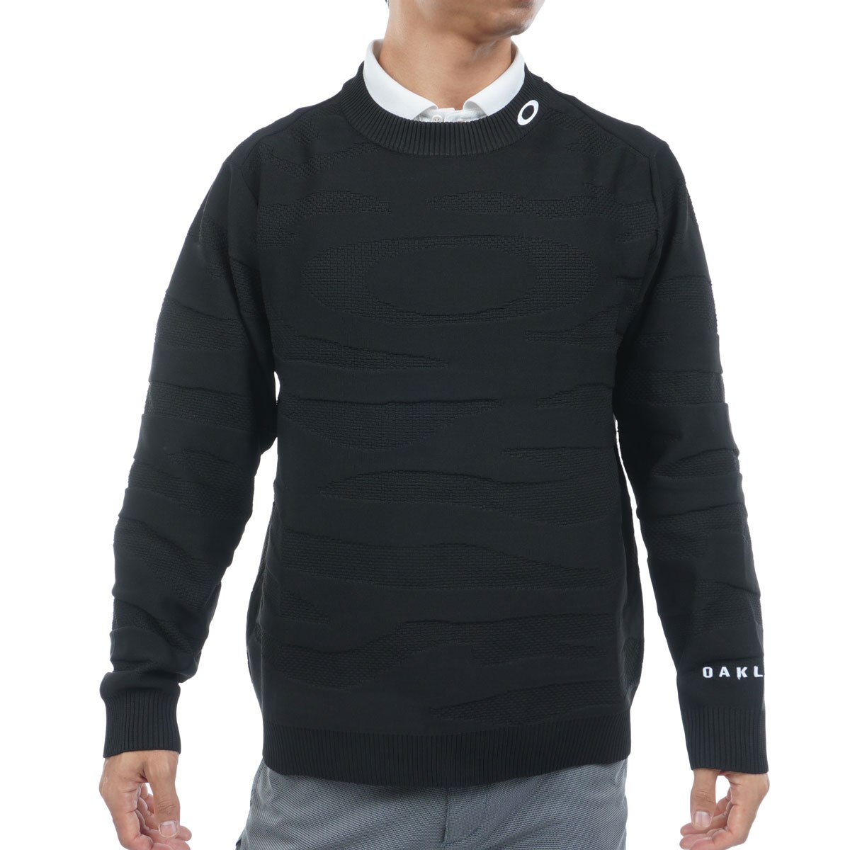 OAKLEY ストレッチ カモ ジャカード クルーネックセーター(中間