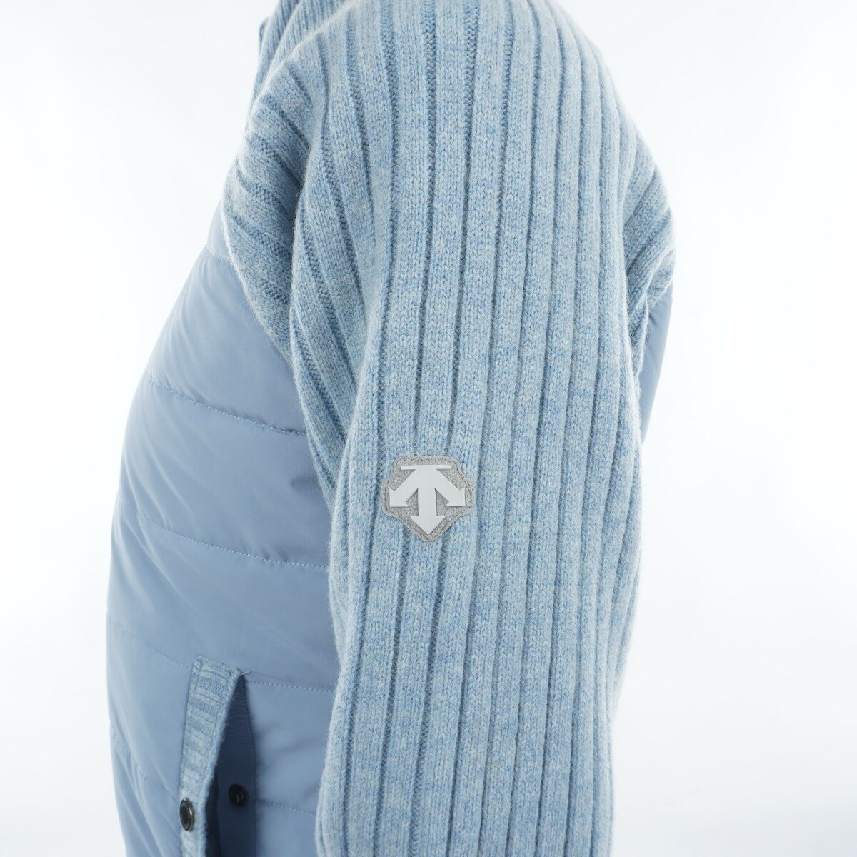 ストレッチ 防風ニットハイブリッドフルジップ中綿ジャケット レディス